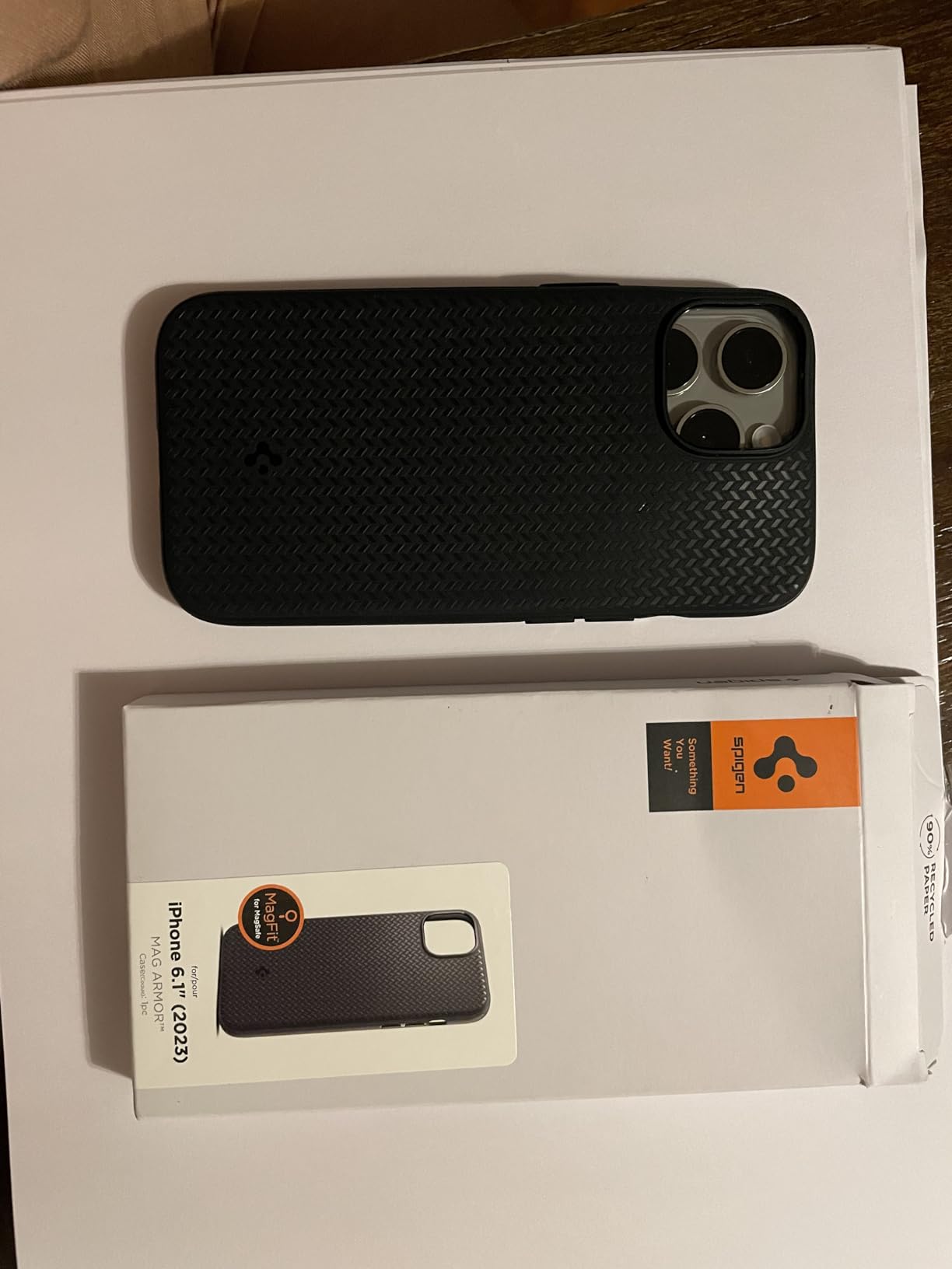 Spigen Mag Armor MagFit Designed for iPhone 15 Case, for iPhone 14 Case (2023) [Military-Grade Protection] Compatible with MagSafe - Matte Black - Customer Photo 2
