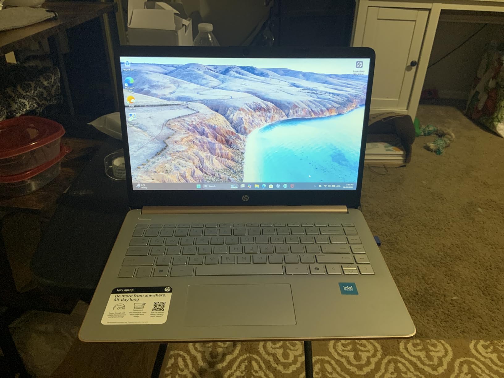 HP Rose Gold Ultrabook Laptop with Microsoft Office 365, Intel 2-Core CPU, 1.1TB Storage (1TB OneDrive and 64GB SSD), 8GB RAM, Windows 11, No Mouse - Customer Photo 1