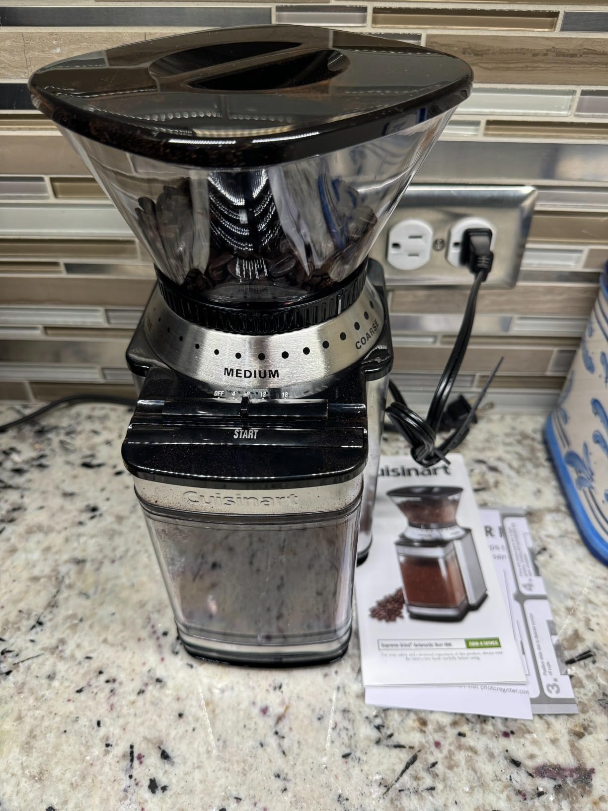Cuisinart Coffee Grinder, Electric One-Touch Automatic Burr Coffee Grinder with 18-Position Grind Selector, Cup Size Selector for 4 – 18 Cups, DBM-8P1, Black Stainless - Customer Photo 1