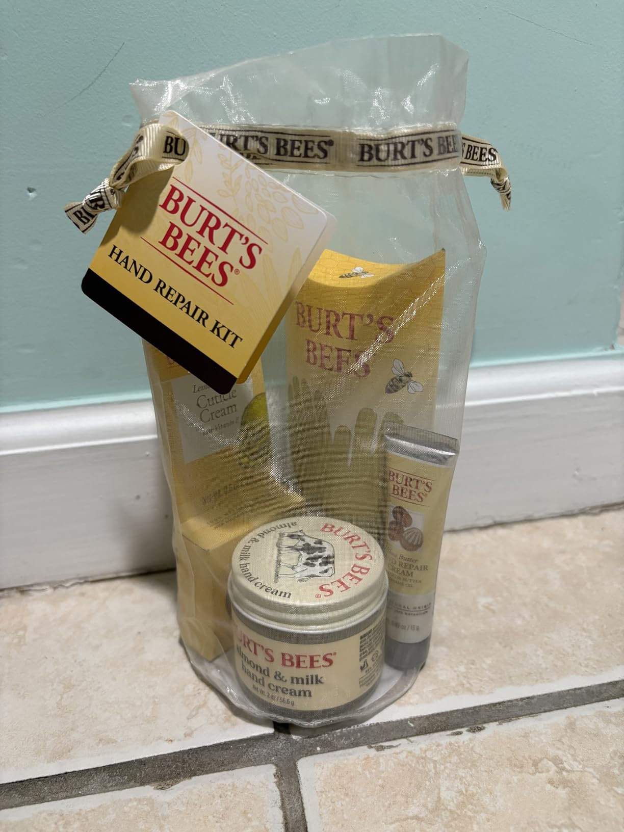 Burt's Bees Gifts Ideas - Hand Repair Set, 3 Hand Creams plus Gloves - Almond Milk, Lemon Butter Cuticle Cream, Shea Butter Repair customer photo 1