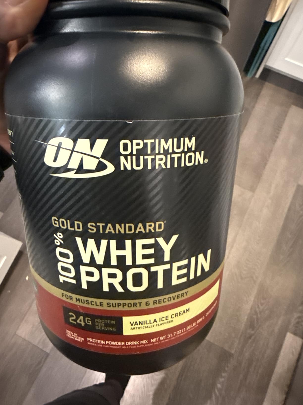 Optimum Nutrition Gold Standard 100% Whey Protein Powder, Vanilla Ice Cream, 2 Pound (Packaging May Vary) customer photo 1
