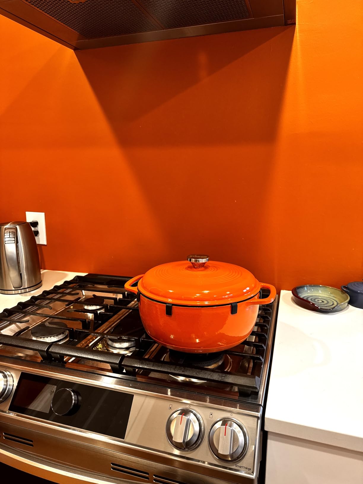 Lodge Essential Enamel Cast Iron Dutch Oven - Perfect for Bread Baking, Braising, Marinating & Slow Cooking - Features Moisture-Sealing Lid & Dual Handles - Kitchen Essentials - 6 Quarts - Caribbean Blue - Customer Photo 2