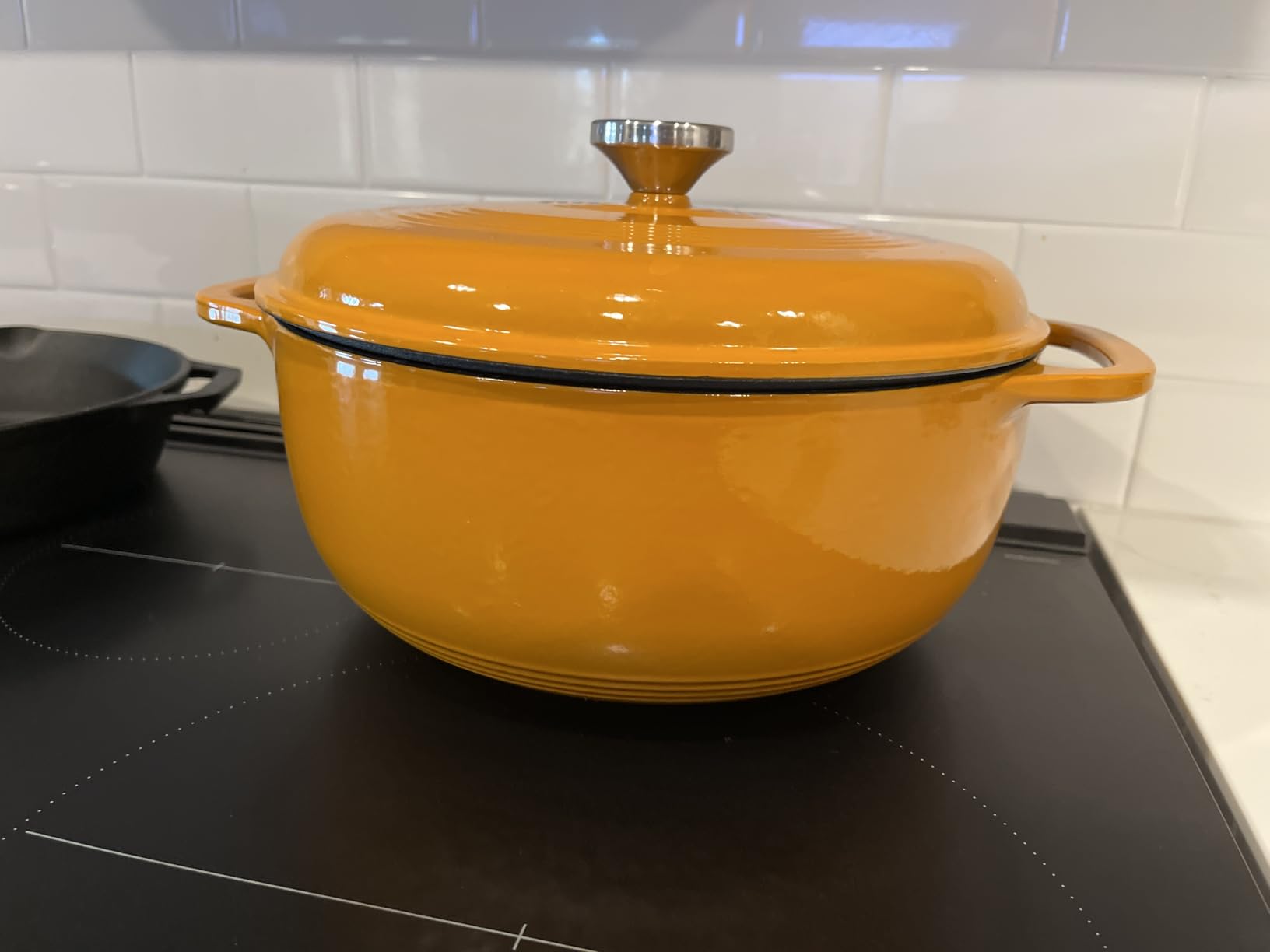 Lodge Essential Enamel Cast Iron Dutch Oven - Perfect for Bread Baking, Braising, Marinating & Slow Cooking - Features Moisture-Sealing Lid & Dual Handles - Kitchen Essentials - 6 Quarts - Island Spice Red - Customer Photo 1