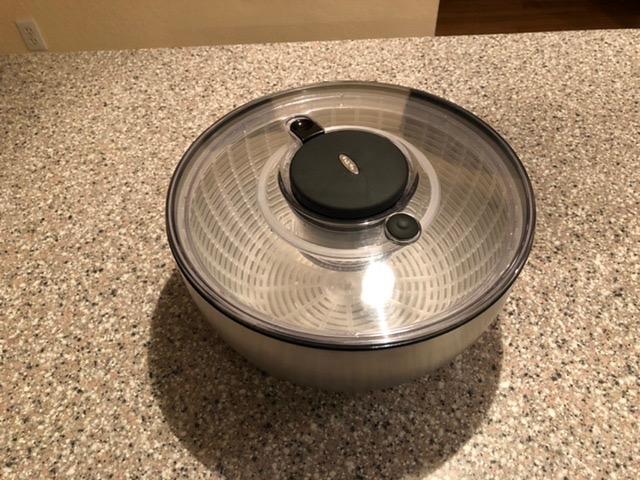 OXO Steel Salad Spinner | Premium Stainless Steel Design Customer Review OXO Steel Salad Spinner | Premium Stainless Steel Design - Customer Photo 1