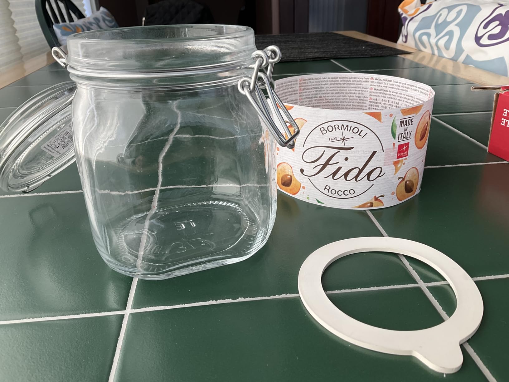 Bormioli Rocco Fido Glass Canning Jar with Wire Clamp, Italian Clear Glass (75oz) Customer Review Bormioli Rocco Fido Glass Canning Jar with Wire Clamp, Italian Clear Glass (75oz) - Customer Photo 1