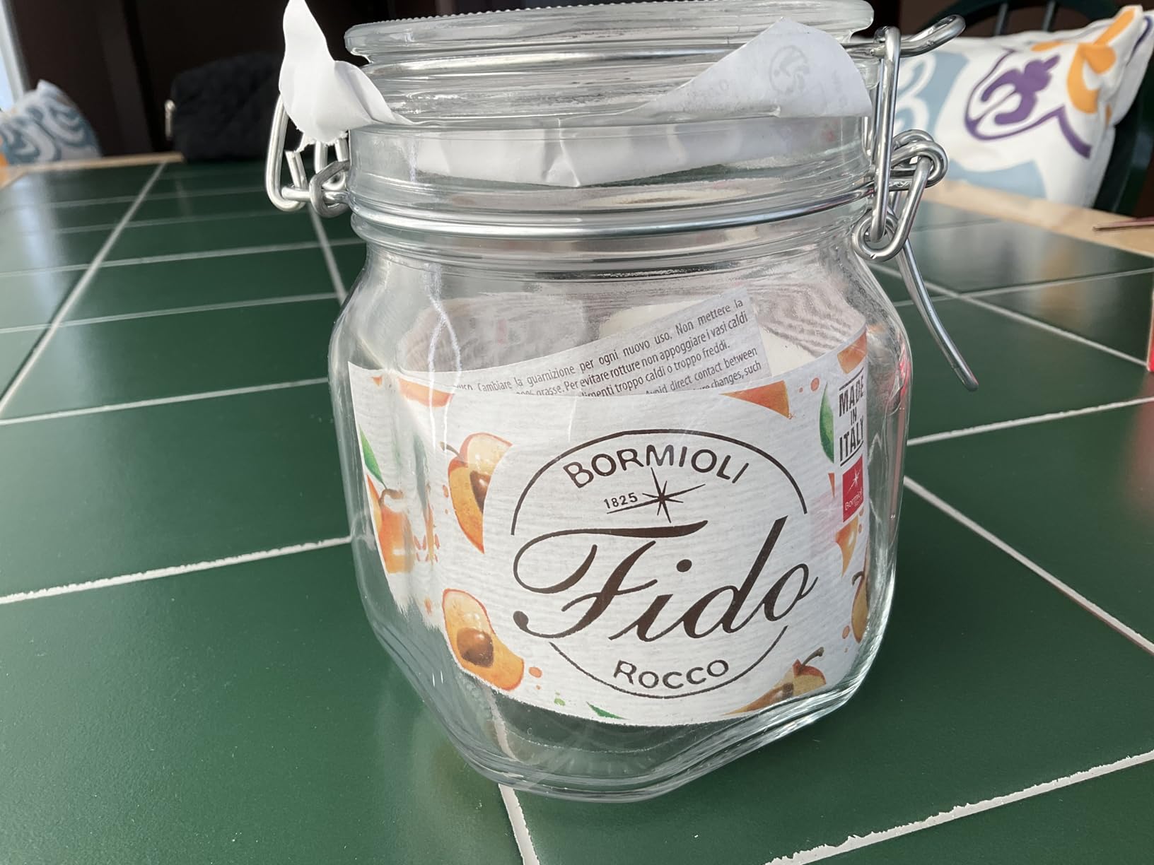 Bormioli Rocco Fido Glass Canning Jar with Wire Clamp, Italian Clear Glass (75oz) Customer Review Bormioli Rocco Fido Glass Canning Jar with Wire Clamp, Italian Clear Glass (75oz) - Customer Photo 2