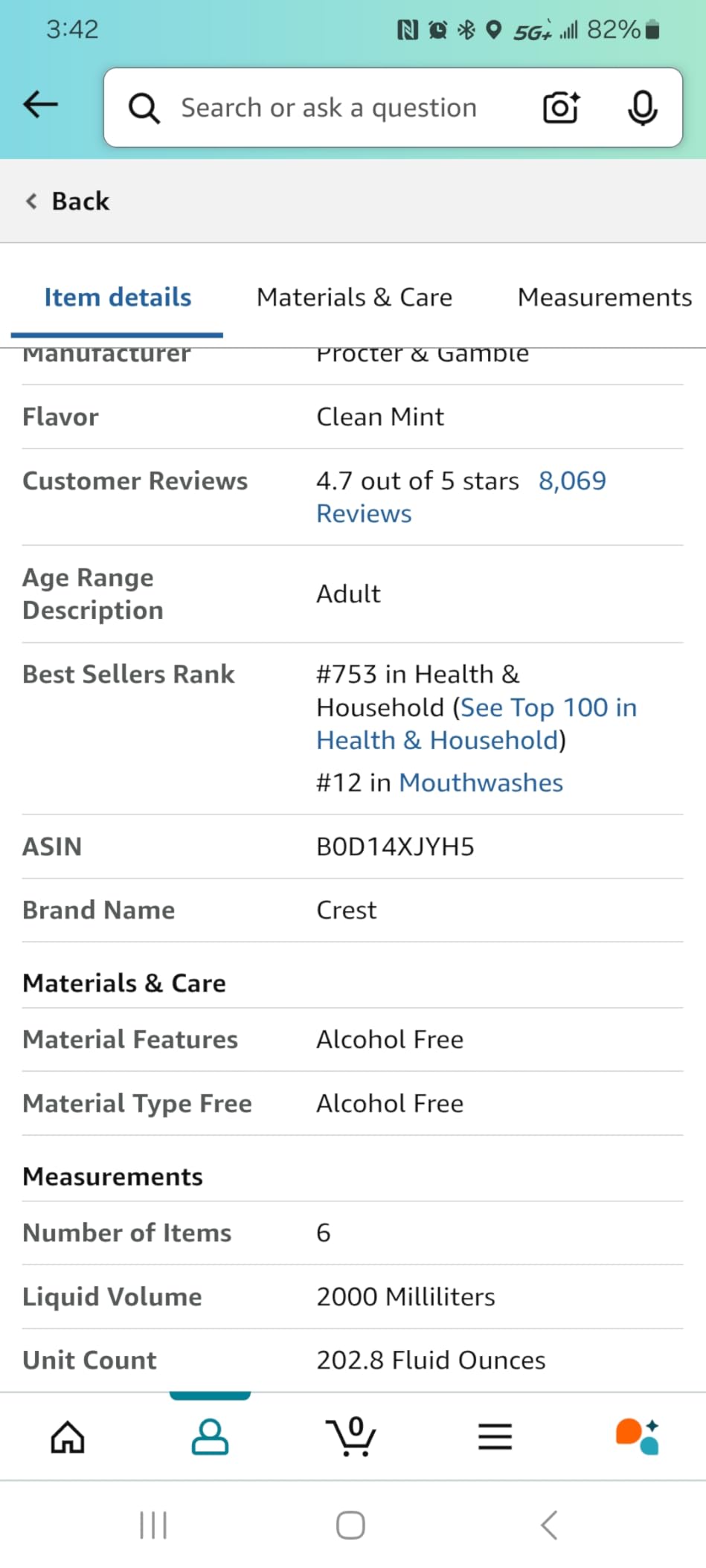 Crest Pro-Health Multi-Protection Mouthwash with CPC, Clean Mint, 1L (33.8 fl oz), Crest Mouthwash, Gingivitis Treatment - Customer Photo 5