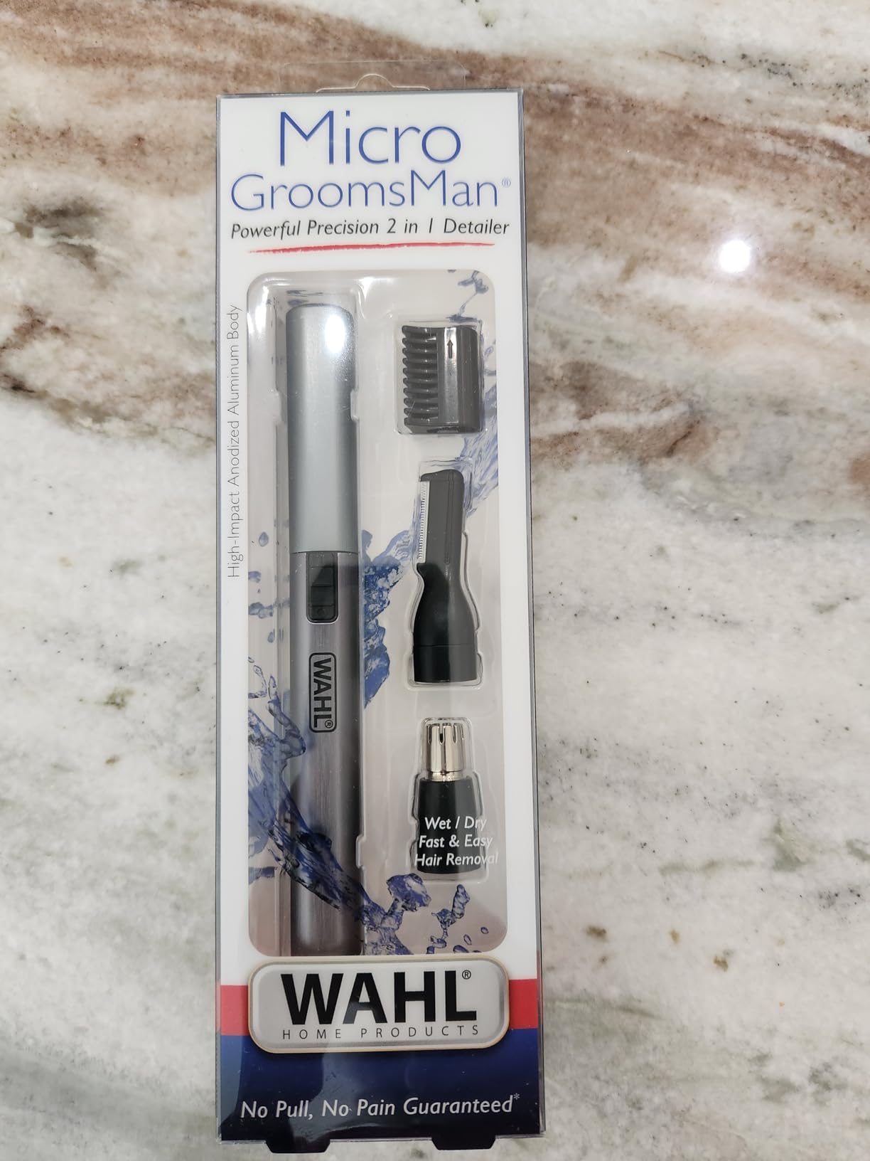 Wahl Micro Groomsman Battery Personal Trimmer for Hygienic Grooming with Rinseable, Interchangeable Heads for Eyebrows, Neckline, Nose, Ears, & Other Detailing - 05640-600 - Customer Photo 1