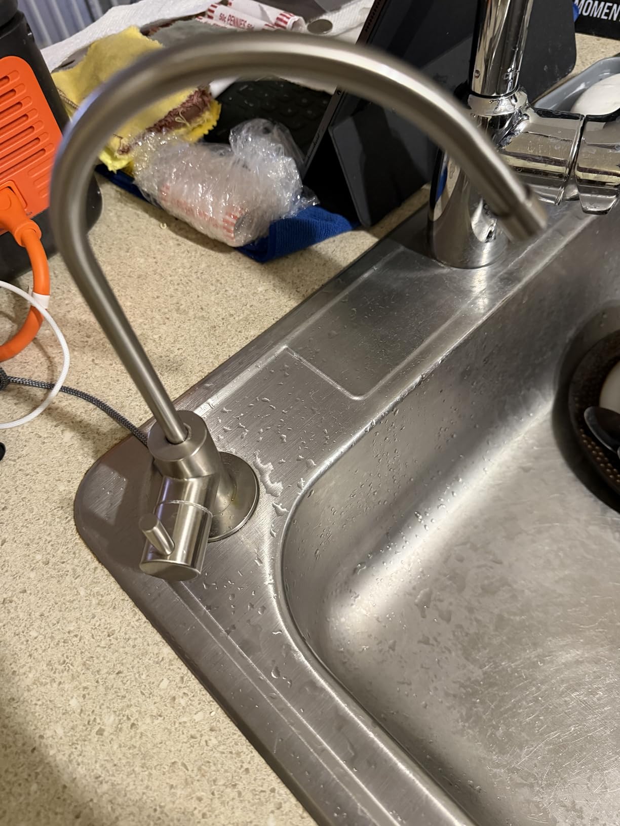 iSpring RCC7, NSF Certified, High Capacity Under Sink 5-Stage Reverse Osmosis Water Filter, RO Drinking System, 75 GPD, Brushed Nickel Faucet, Patented Top-Mounted Faucet Design for Easy Installation - Customer Photo 1