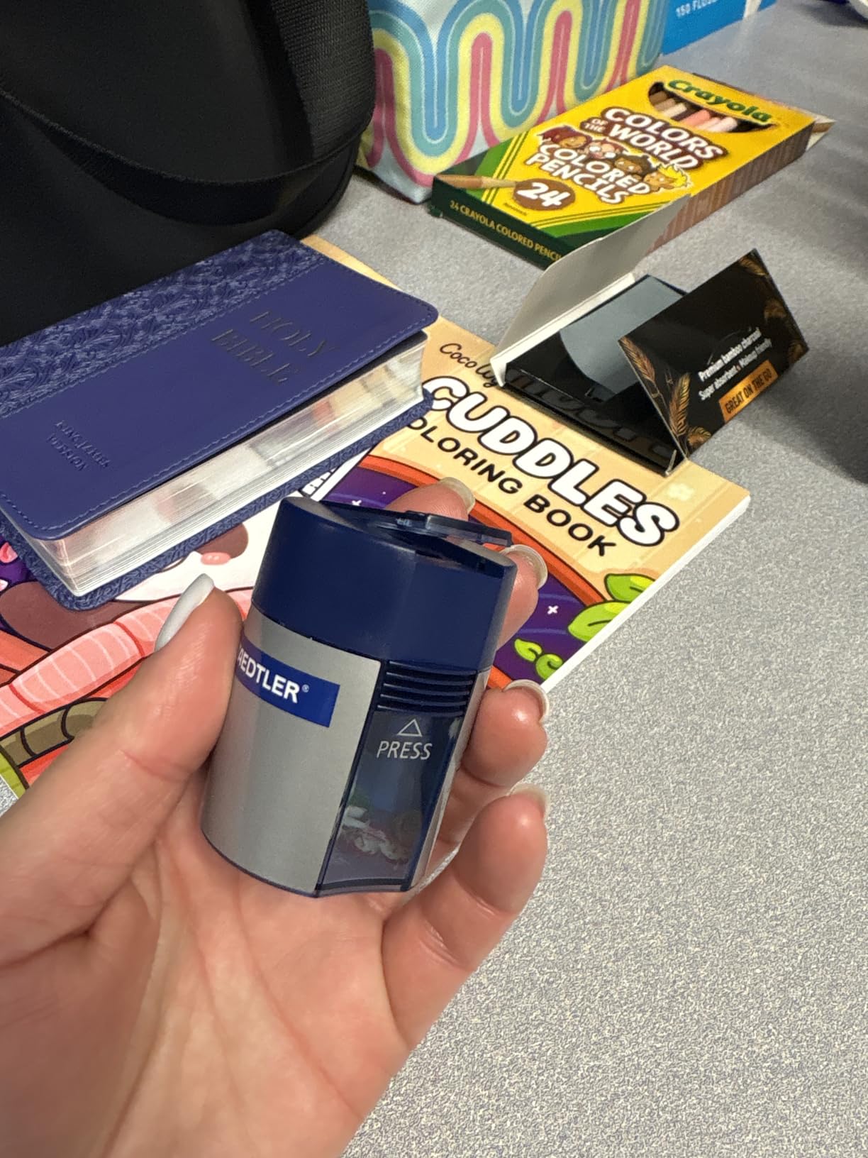 STAEDTLER Pencil Sharpener with 2 Holes - Dual Size Manual Sharpener for Standard, Colored & Makeup Pencils - Compact Design Customer Review STAEDTLER Pencil Sharpener with 2 Holes - Dual Size Manual Sharpener for Standard, Colored & Makeup Pencils - Compact Design - Customer Photo 1