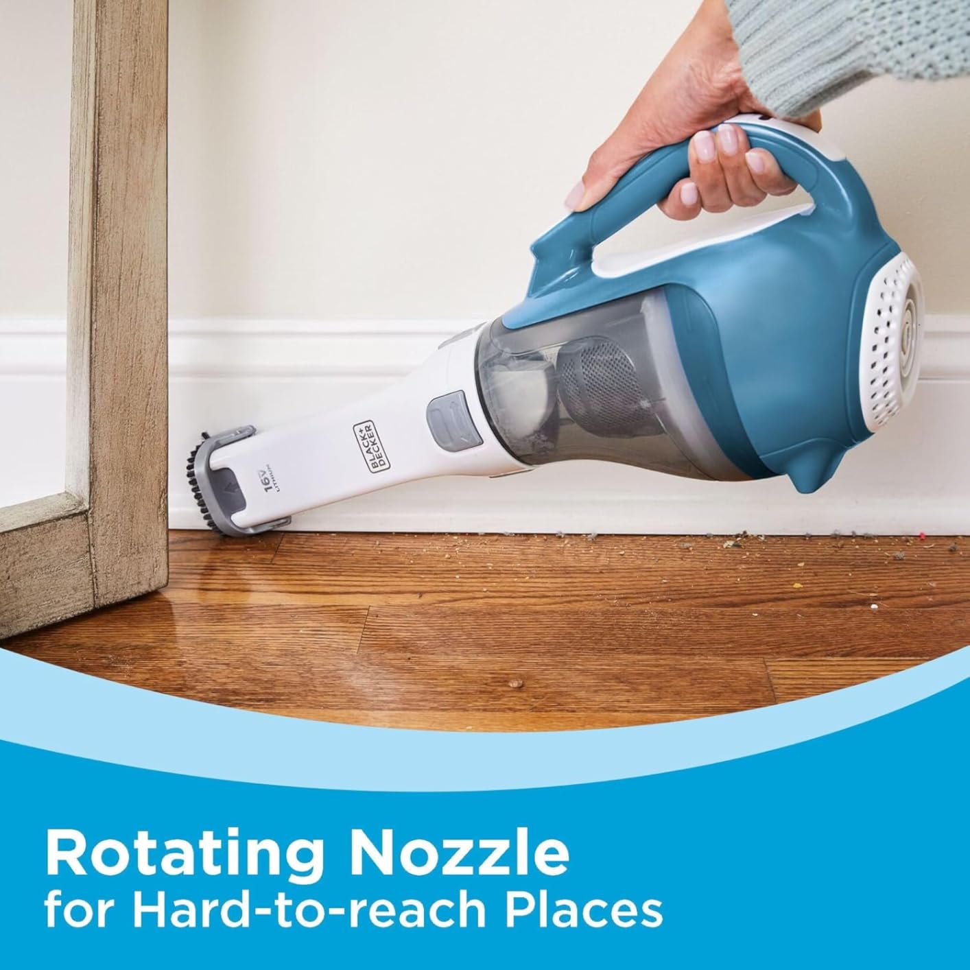 BLACK+DECKER dustbuster AdvancedClean Handheld Vacuum Cordless, Compact Home and Car Vacuum with Crevice Tool, Rotating Nozzle and Charging Station, Large Dust Bowl (CHV1410L) customer photo 1