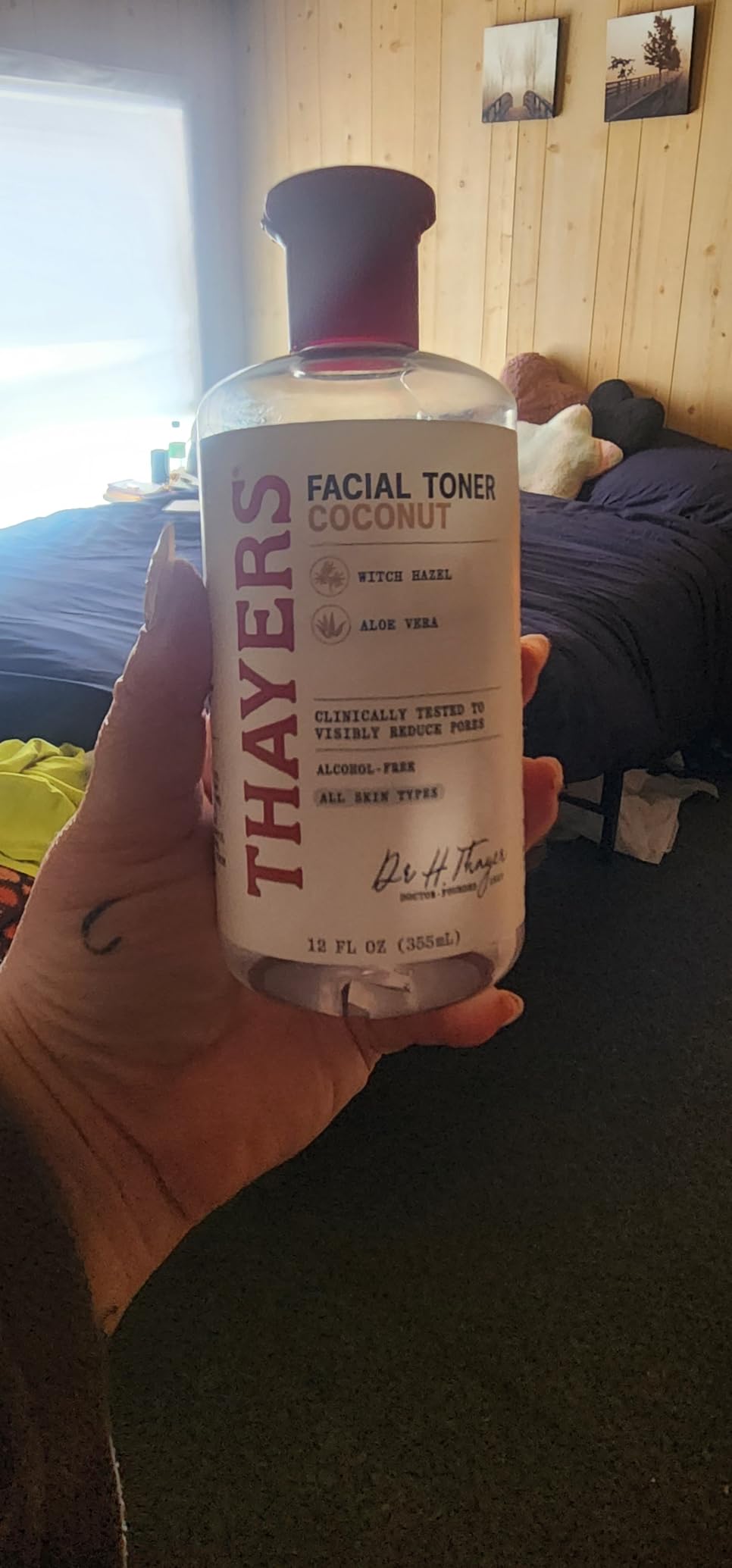 THAYERS Alcohol-Free Rose Petal Witch Hazel Facial Toner for Glowing Skin, Soothing, Hydrating, Refreshing Toner for All Skin Types, 12oz - Customer Photo 1