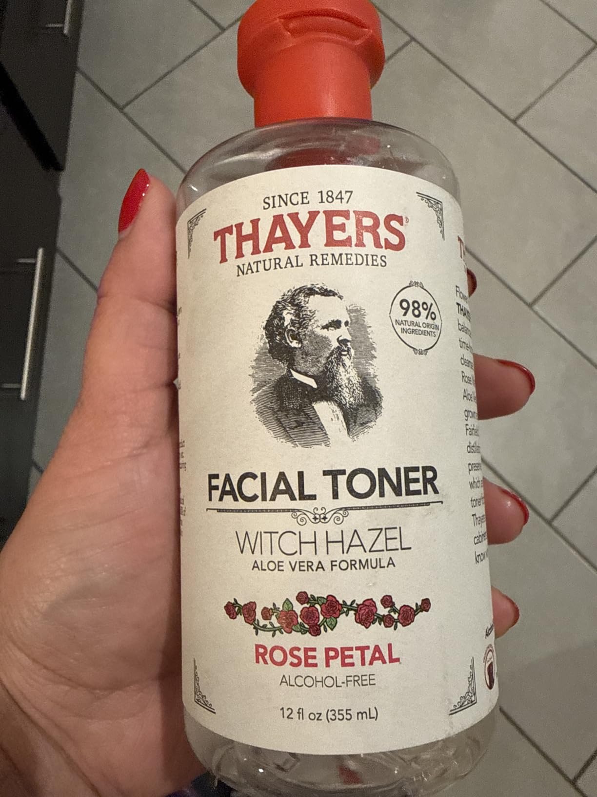 THAYERS Alcohol-Free Rose Petal Witch Hazel Facial Toner for Glowing Skin, Soothing, Hydrating, Refreshing Toner for All Skin Types, 12oz - Customer Photo 2