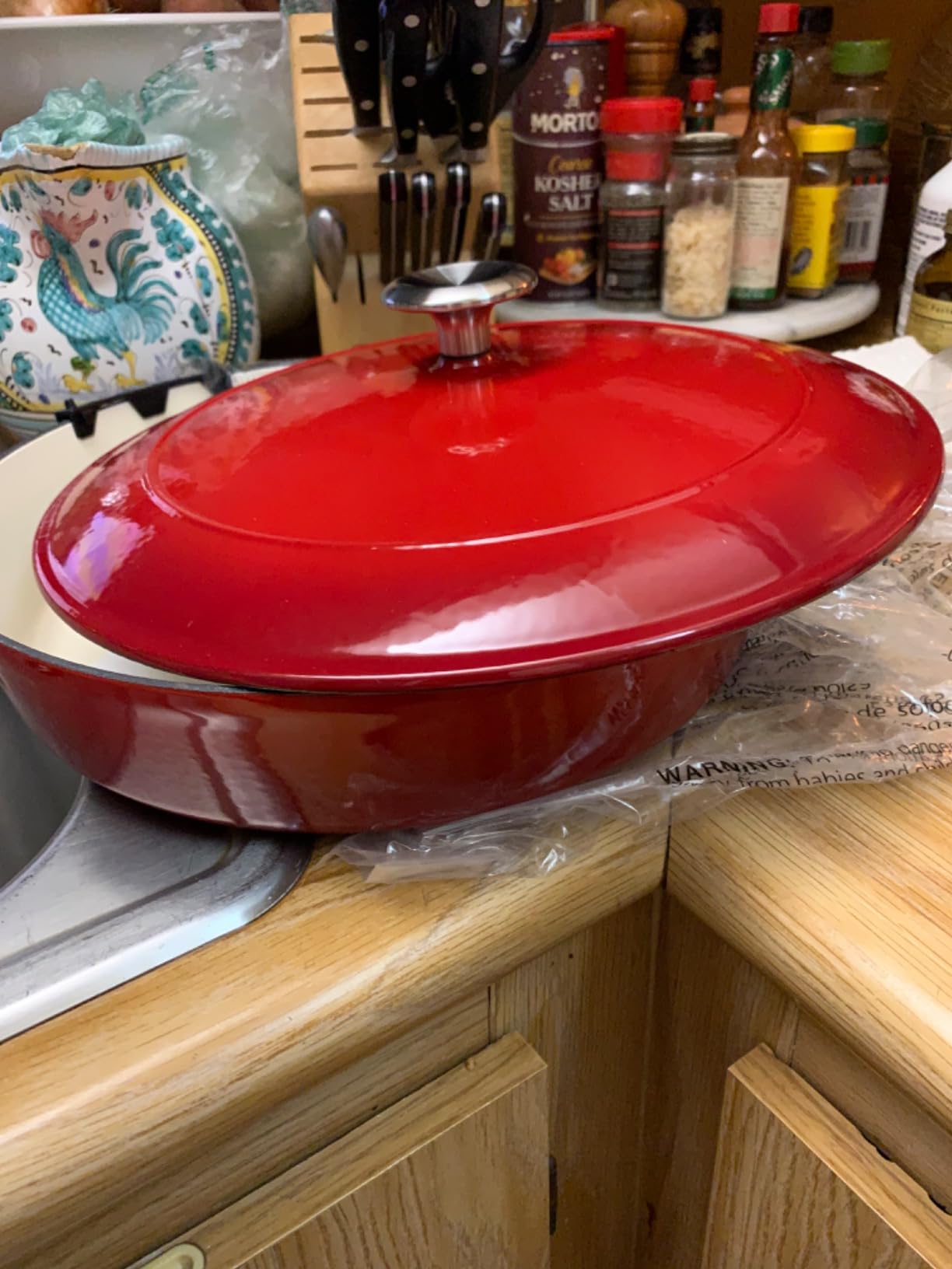 Tramontina Enameled Cast Iron Oval Dutch Oven Pot with Lid, Large 5.5-quart, Blue - Customer Photo 1
