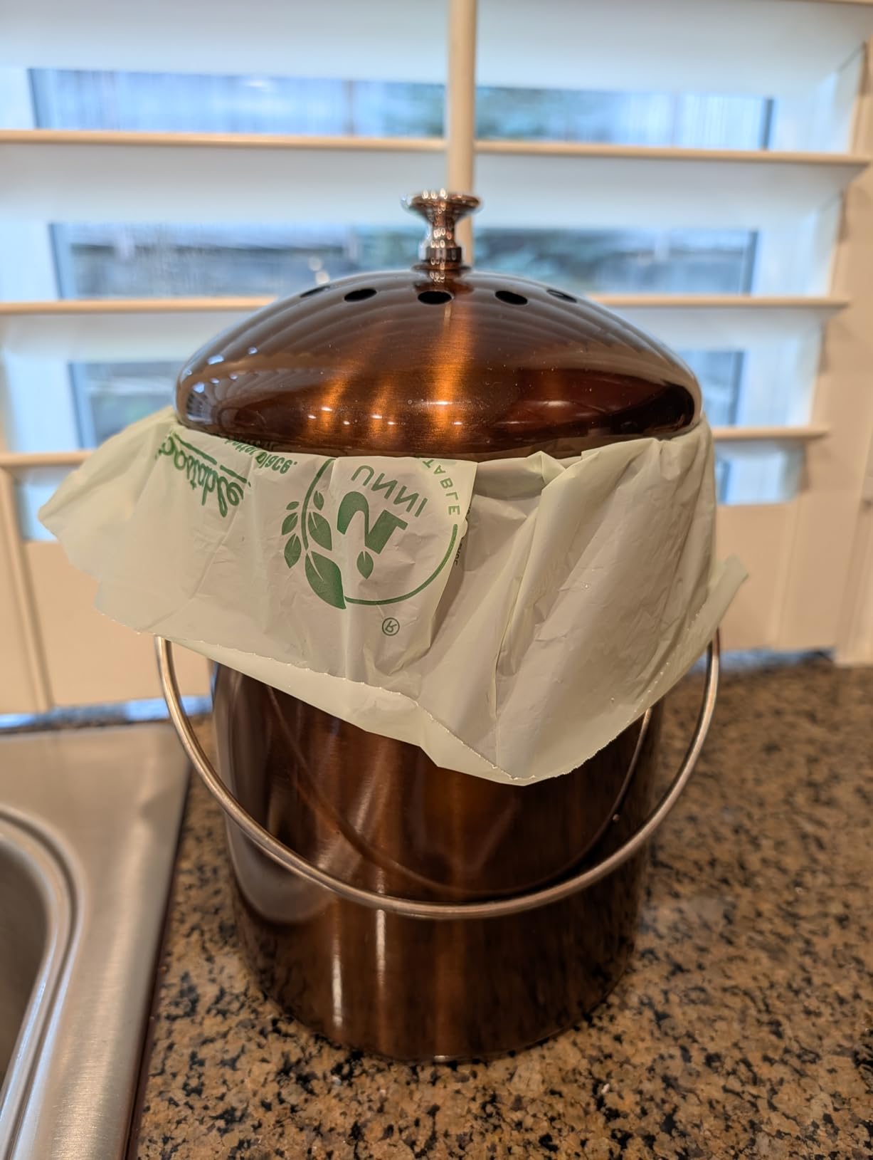 EPICA Countertop Compost Bin Kitchen | 1.3 Gallon | Odorless Composting Bin with Carbon Filters | Indoor Compost Bin with Lid | Stainless Steel Kitchen Composter for Food Scraps & Waste Recycling - Customer Photo 1