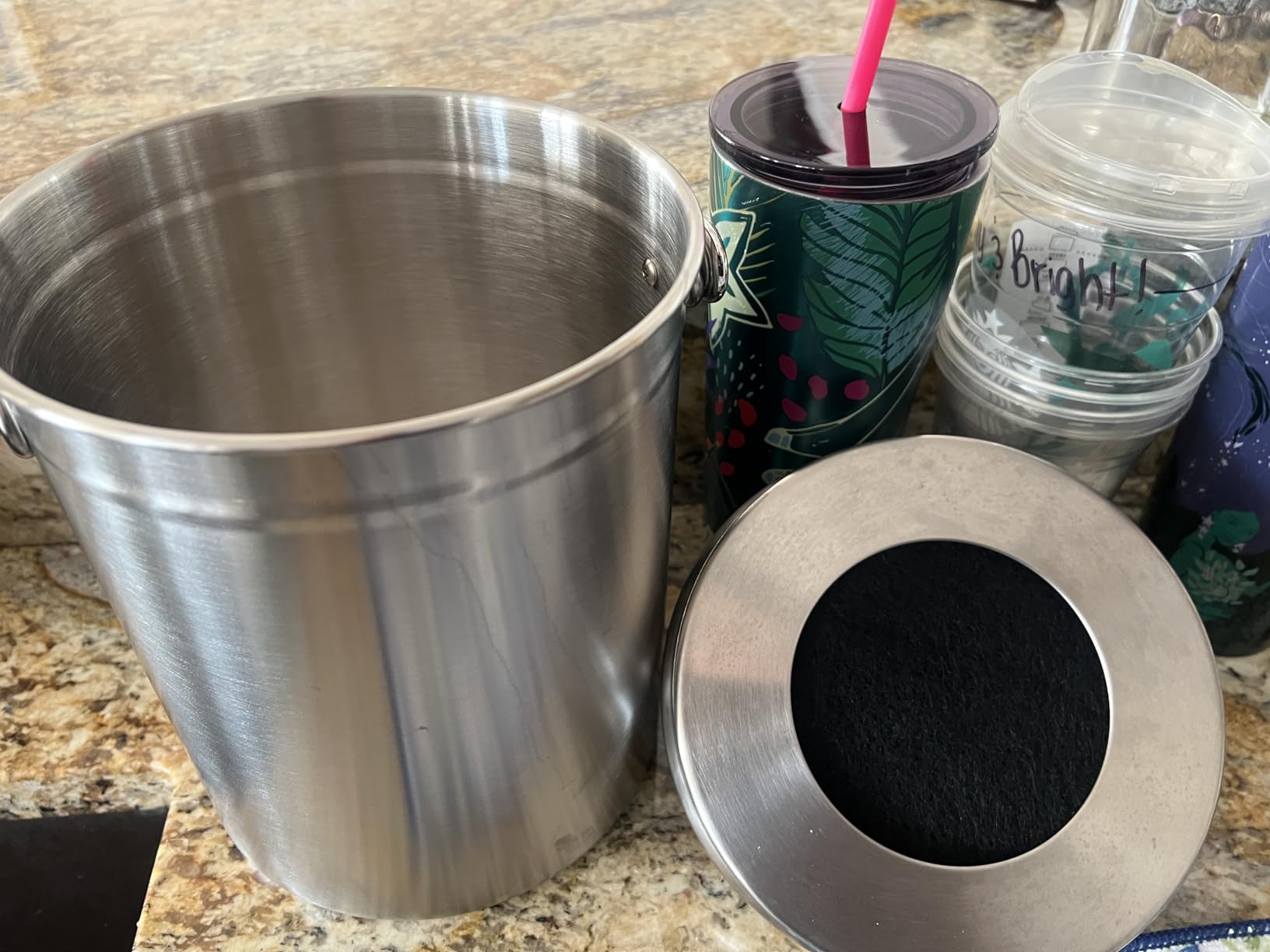 EPICA Countertop Compost Bin Kitchen | 1.3 Gallon | Odorless Composting Bin with Carbon Filters | Indoor Compost Bin with Lid | Stainless Steel Kitchen Composter for Food Scraps & Waste Recycling - Customer Photo 2