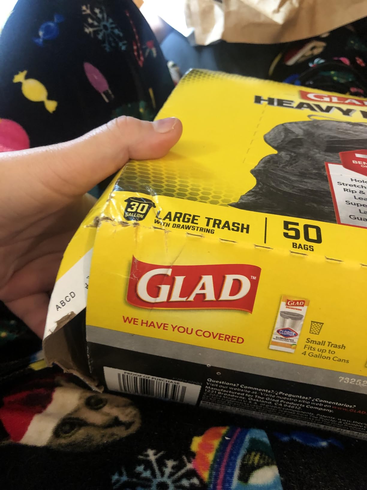 Glad Large 30 Gallon Trash Bags, Unscented Heavy Duty Garbage Bags, Forceflex with Drawstring, 50 Count (Packaging May Vary) - Customer Photo 1