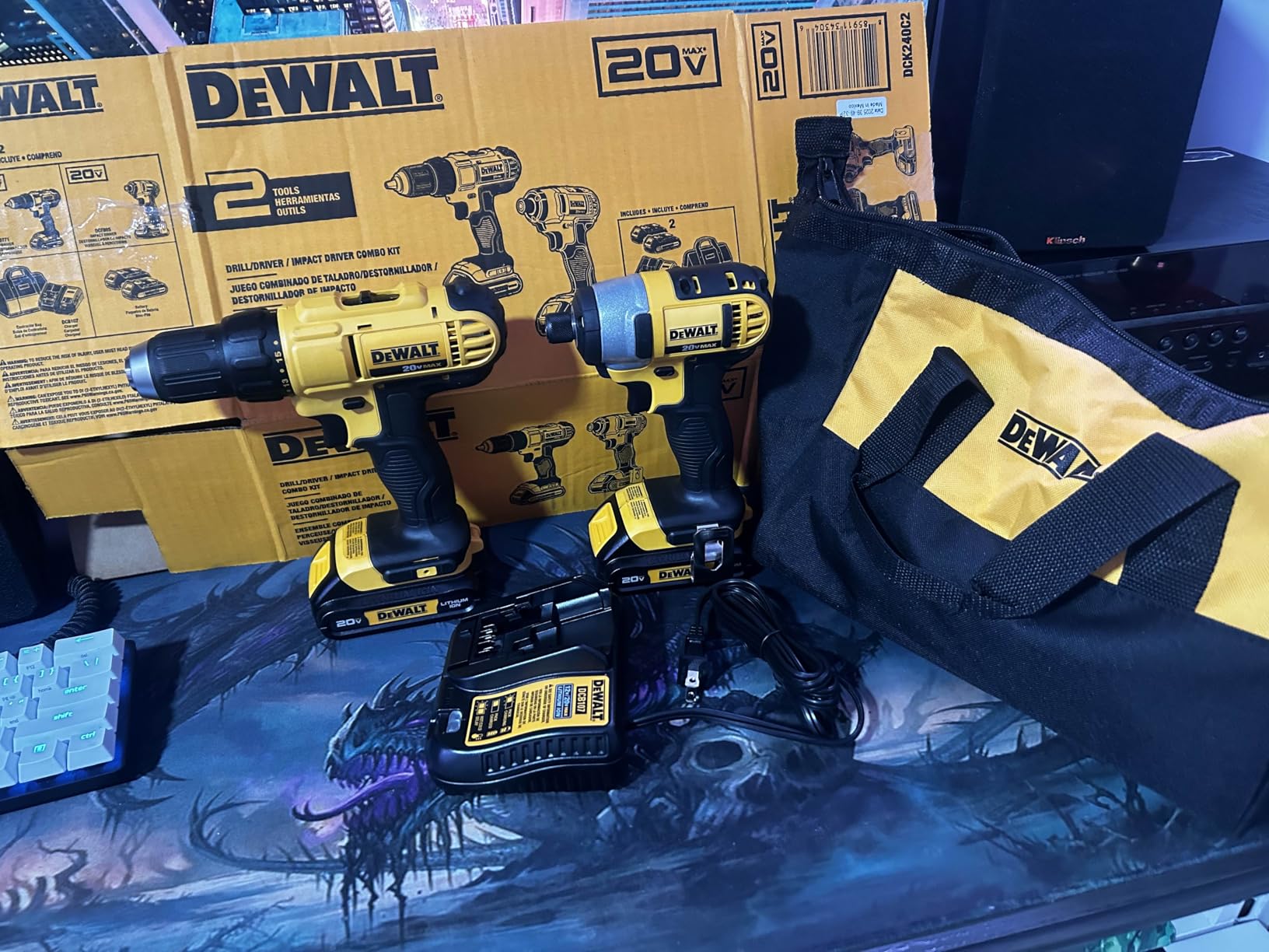 DEWALT 20V MAX Cordless Drill and Impact Driver, Power Tool Combo Kit, Includes 2 Batteries, Charger and Bag (DCK240C2) Customer Review DEWALT 20V MAX Cordless Drill and Impact Driver, Power Tool Combo Kit, Includes 2 Batteries, Charger and Bag (DCK240C2) - Customer Photo 1