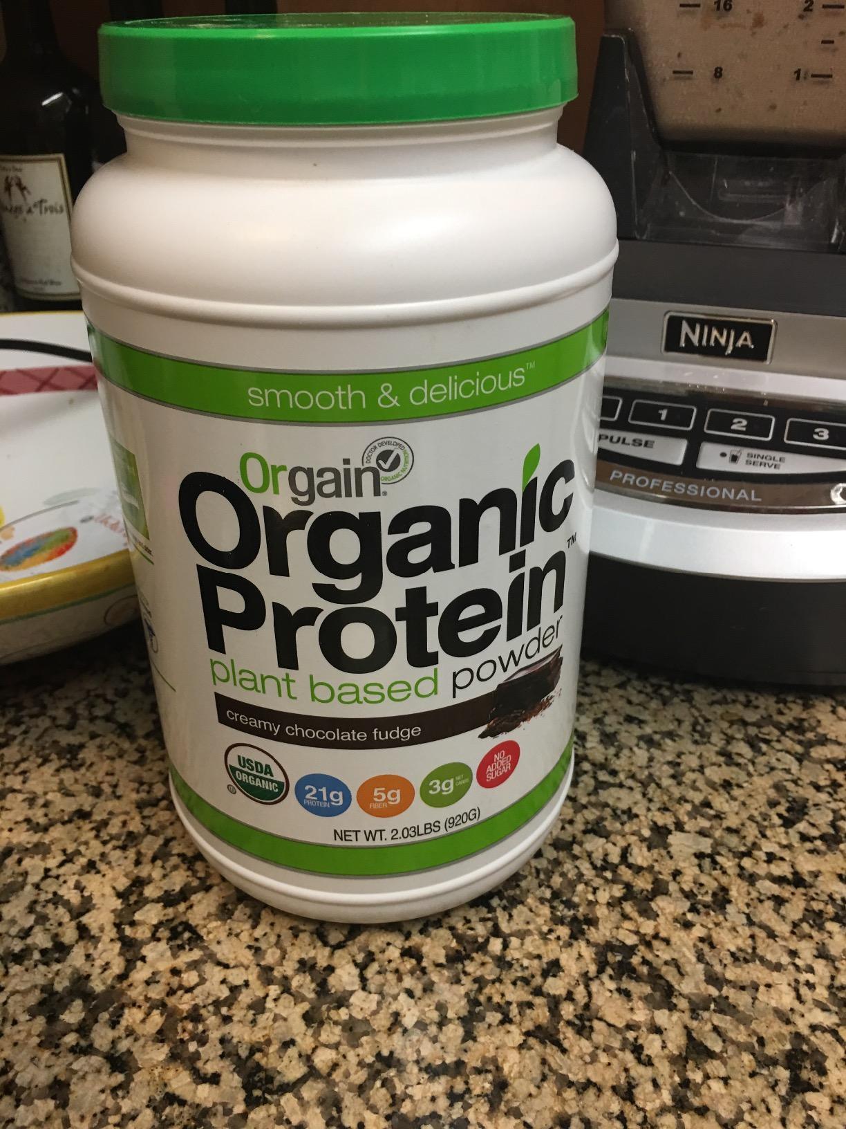 Orgain Organic Vegan Protein Powder, Creamy Chocolate Fudge - 21g Plant Protein, 6g Prebiotic Fiber, Low Net Carb, No Lactose Ingredients, No Added Sugar, Non-GMO, For Shakes & Smoothies, 2.03 lb customer photo 2