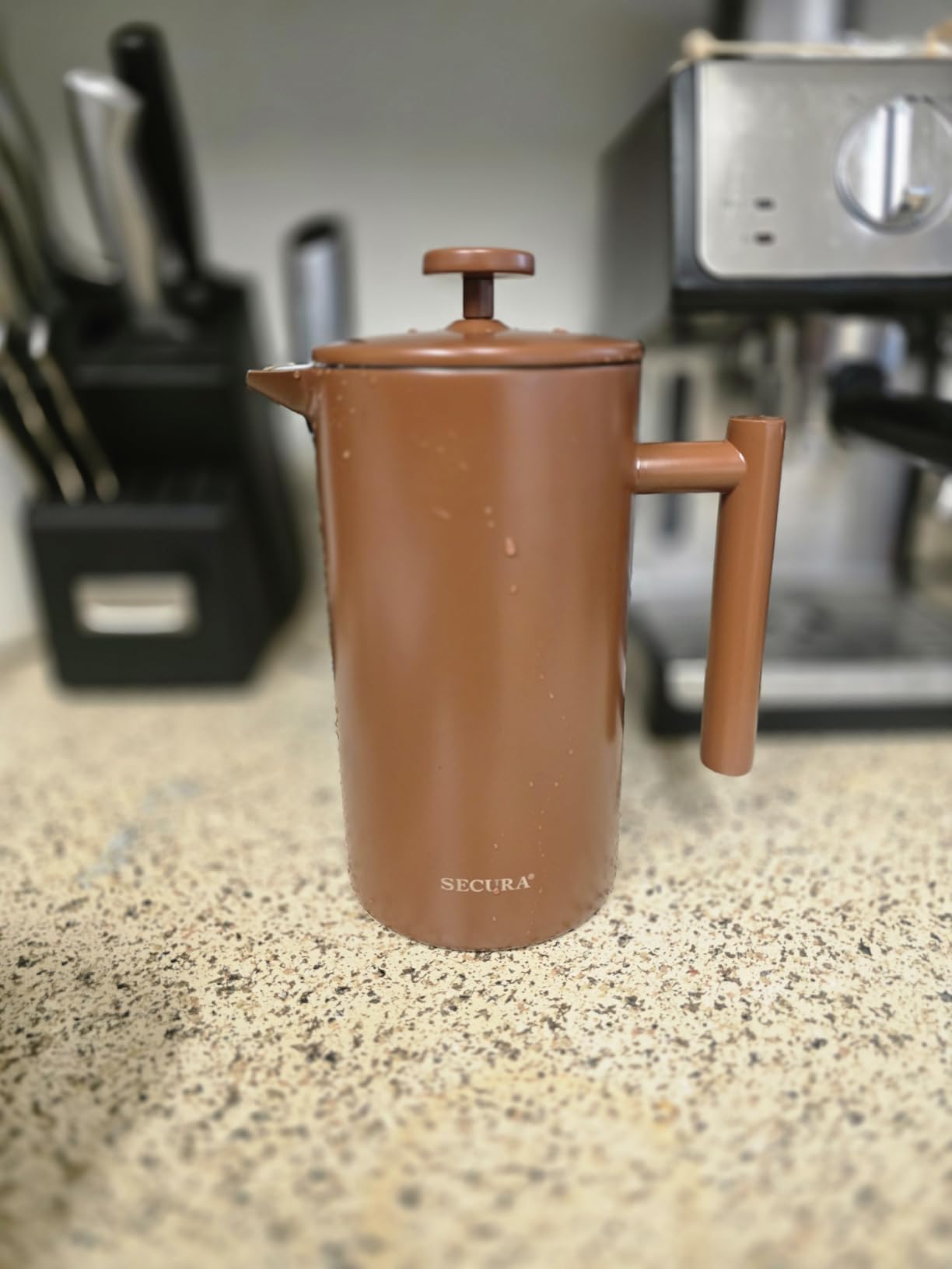 Secura French Press Coffee Maker, 304 Grade Stainless Steel Insulated Coffee Press with 2 Extra Screens, 34oz (1 Litre), Silver Customer Review Secura French Press Coffee Maker, 304 Grade Stainless Steel Insulated Coffee Press with 2 Extra Screens, 34oz (1 Litre), Silver - Customer Photo 2