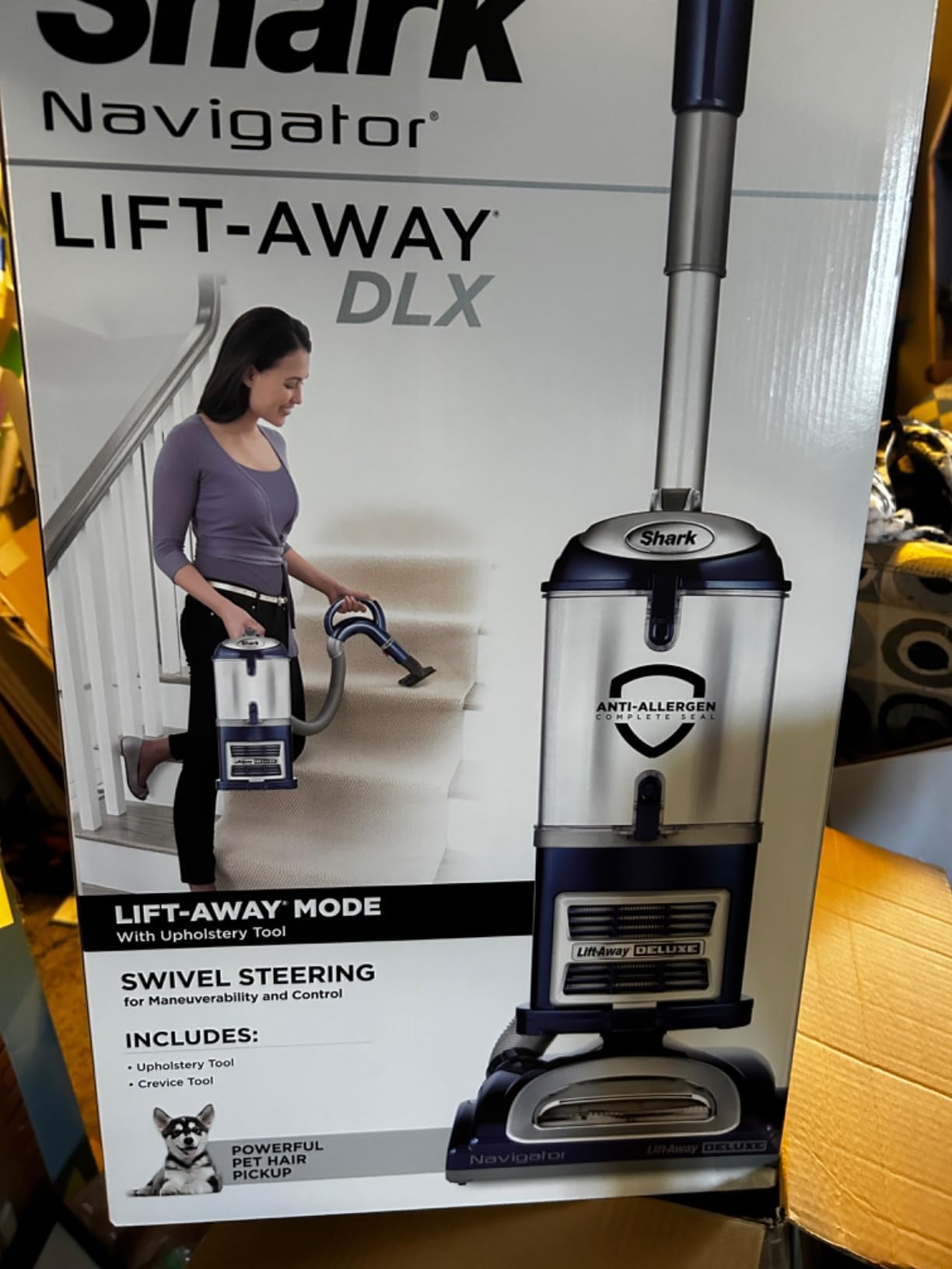 Shark Upright Vacuum, Navigator Lift-Away Deluxe with Large Dust Cup Capacity, HEPA Filter, Swivel Steering, Upholstery Tool & Crevice Tool, Blue, NV360 - Customer Photo 2