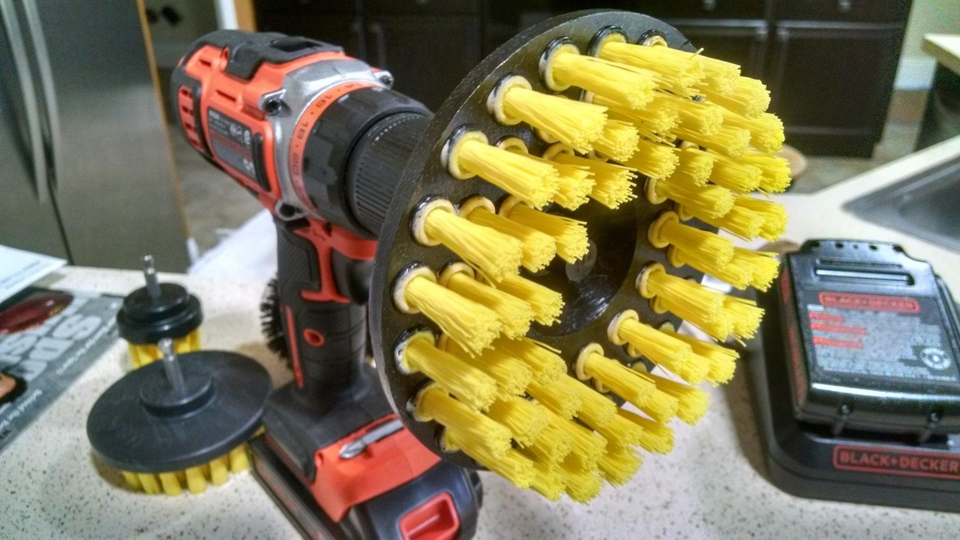 Nylon Drill Brush Attachment Set for Bathroom Cleaning - Power Scrubber Brush Kit for Bathtub, Shower, Tile, and Grout - All-Purpose Household Cleaning Brushes for Drill - Electric Grout Cleaner Kit - Customer Photo 3