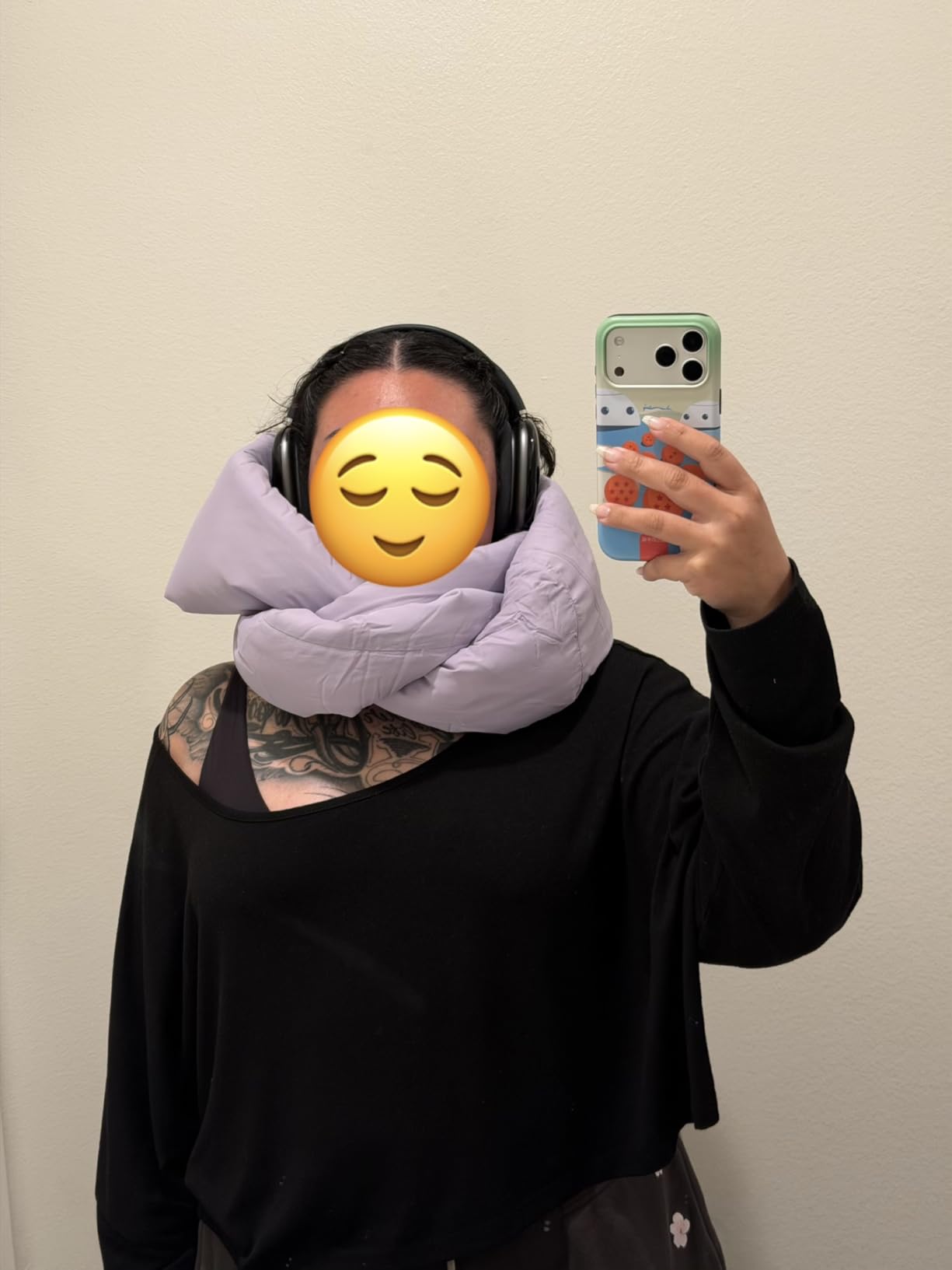 Huzi Infinity Pillow - Home Travel Soft Neck Scarf Support Sleep (Grey) - Customer Photo 2