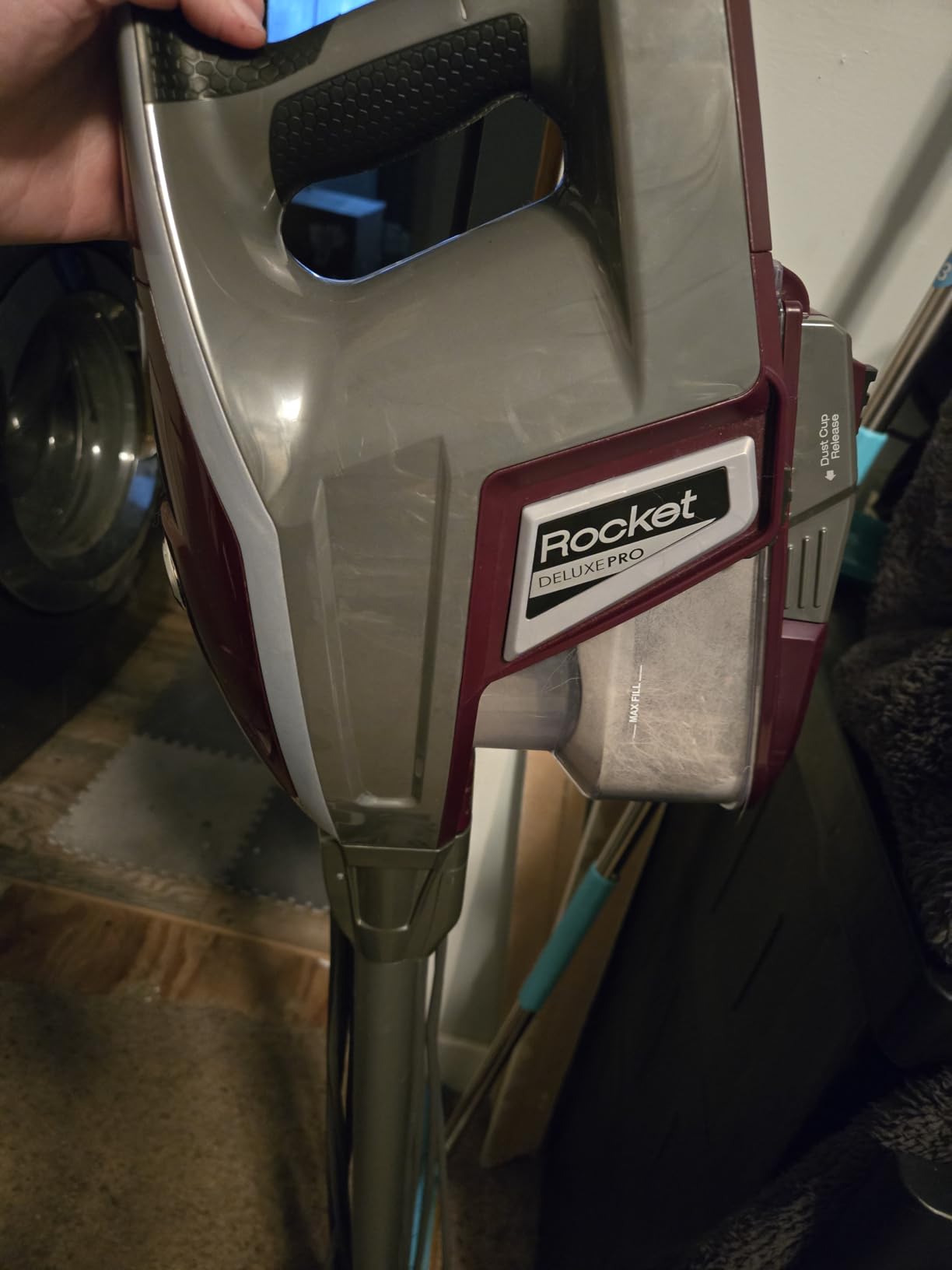 Shark HV322 Rocket Pet Plus Corded Stick Vacuum with LED Headlights, XL Dust Cup, Lightweight, Perfect for Pet Hair Pickup, Converts to a Hand Vacuum, with (2) Pet Attachments, Bordeaux/Silver customer photo 1