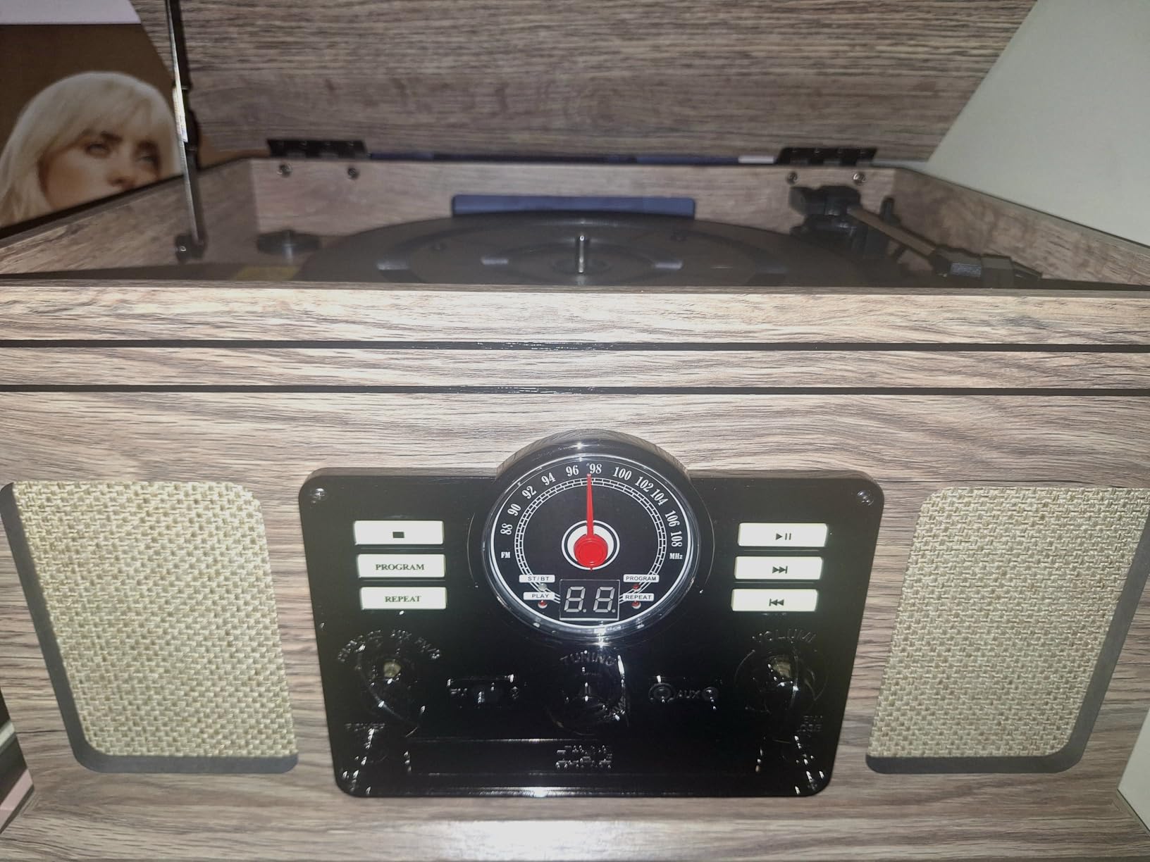 Victrola The Quincy 6-in-1 Bluetooth Record Player & Multimedia Center with Built-in Speakers, 3-Speed Turntable, CD & Cassette Player, FM Radio customer photo 1