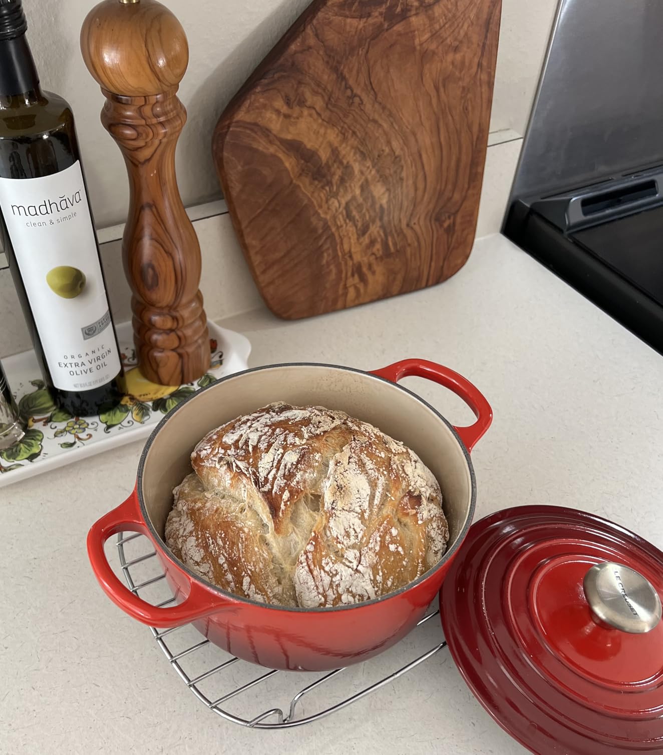 Le Creuset Enameled Cast Iron Signature Round Dutch Oven, 5.5 qt., Cerise - Customer Photo 1