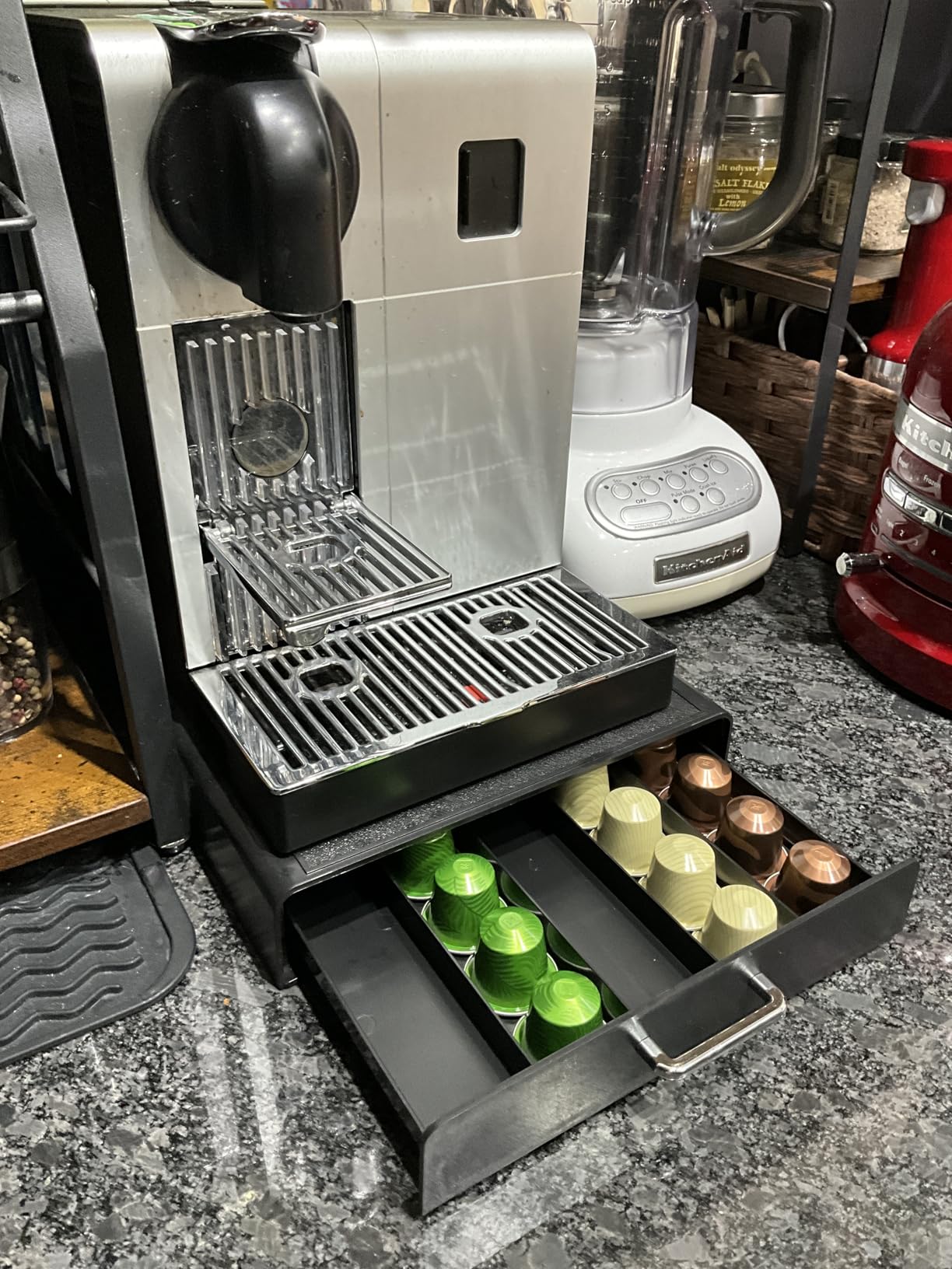Amazon Basics Nespresso OriginalLine Coffee Pod Storage Drawer Holder, 50 Capsule Capacity, Black customer photo 1