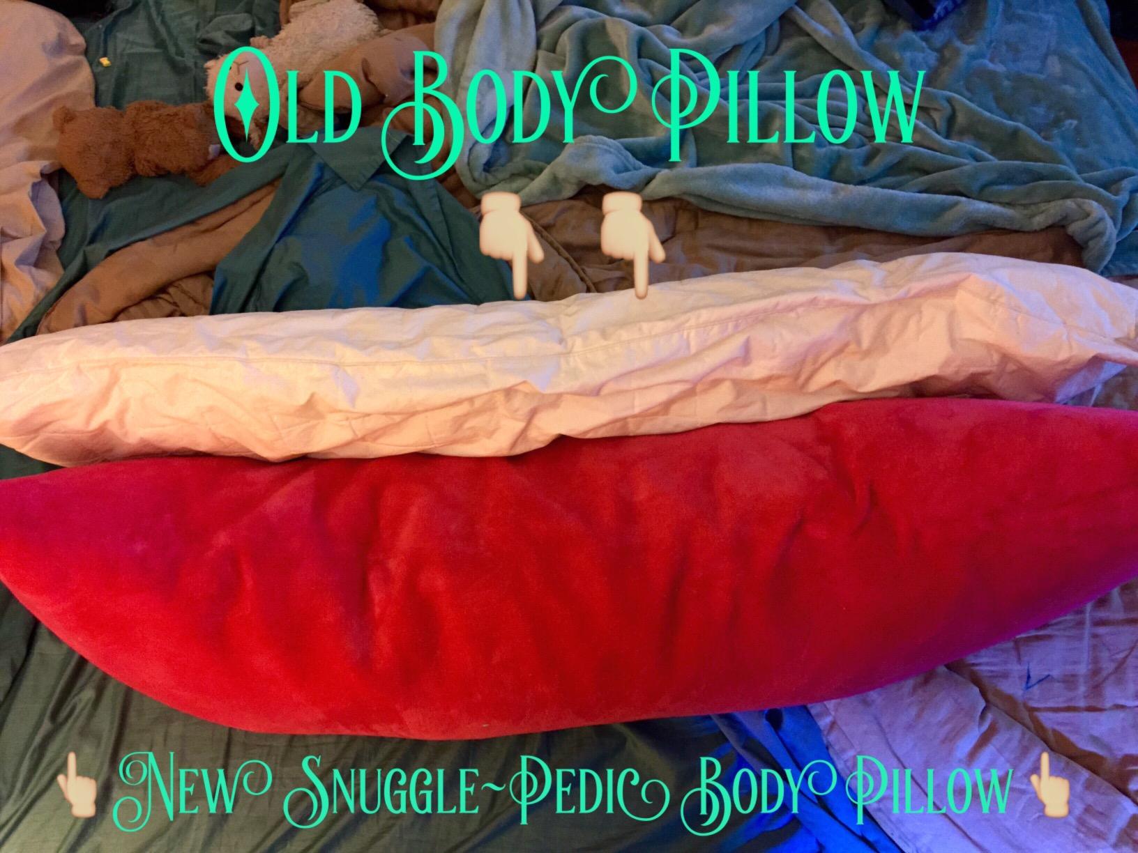 Snuggle-Pedic Body Pillow for Adults - Breathable, Full Body Pillow for Side Sleepers - Shredded Memory Foam Gel - Cooling Long Pillow Supports Legs, Belly & HIPS - 20x54 White Customer Review Snuggle-Pedic Body Pillow for Adults - Breathable, Full Body Pillow for Side Sleepers - Shredded Memory Foam Gel - Cooling Long Pillow Supports Legs, Belly & HIPS - 20x54 White - Customer Photo 1