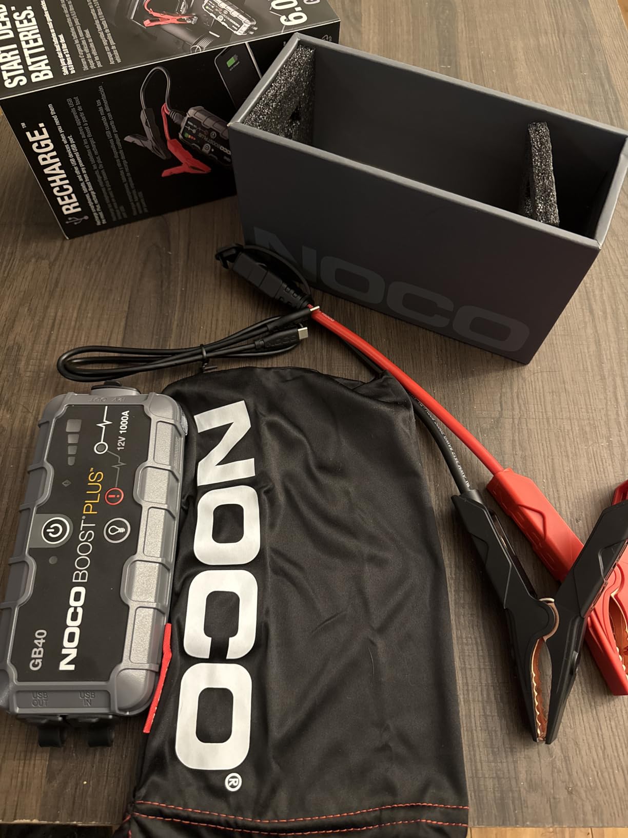 NOCO Boost GB40: 1000A UltraSafe Jump Starter - 12V Lithium Battery Booster Pack, Portable Jump Box, Power Bank & Jumper Cables - for 6.0L Gas and 3.0L Diesel Engines customer photo 2
