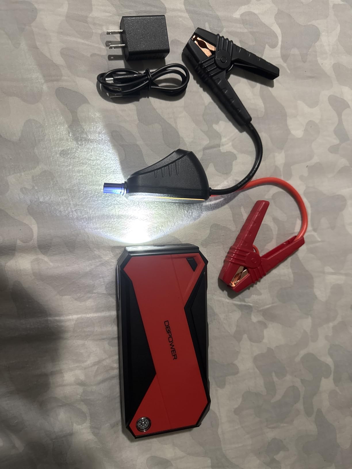 DBPOWER Peak 3000A 18000mAh Portable Car Jump Starter (up to 8.0L Gas, 6.0L Diesel Engine) Battery Booster with Smart Charging Port, Compass, LCD Screen and LED Light (Black/Red) - Customer Photo 2