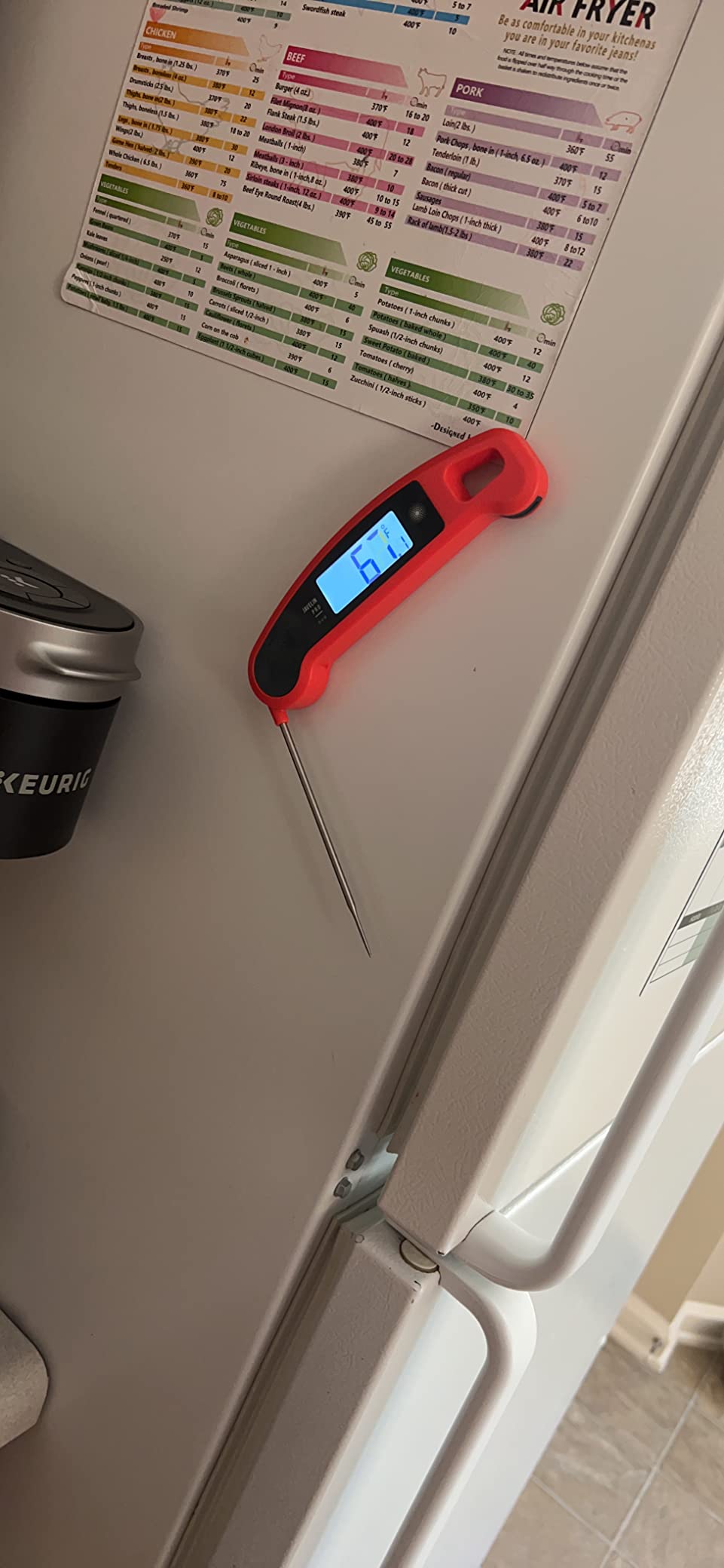 Lavatools Javelin PRO Classic Ultra-Fast 2-Second Professional Digital Instant Read Meat Thermometer for Grill and Cooking, Auto-Rotating Backlit Display, IP65 Water Resistant, NSF Certified – Sambal - Customer Photo 4