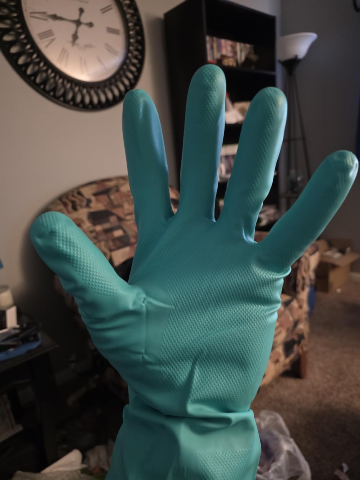 Tusko Products Best Nitrile Rubber Cleaning, Household, Dishwashing Gloves, Latex Free, Vinyl Free, Reusable not Disposable, Extra Large XL (1 Pair) - Customer Photo 1