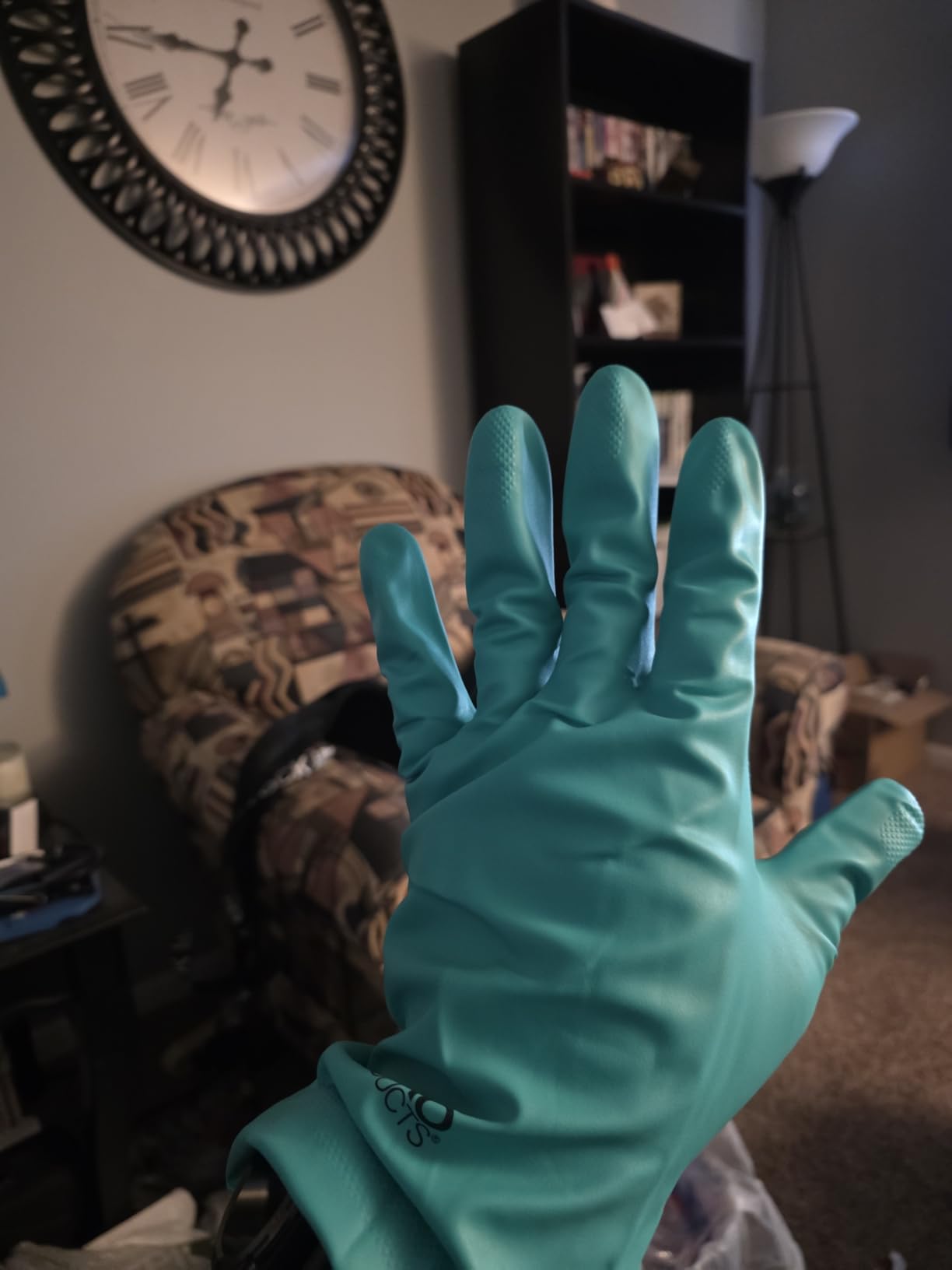 Tusko Products Best Nitrile Rubber Cleaning, Household, Dishwashing Gloves, Latex Free, Vinyl Free, Reusable not Disposable, Extra Large XL (1 Pair) - Customer Photo 2