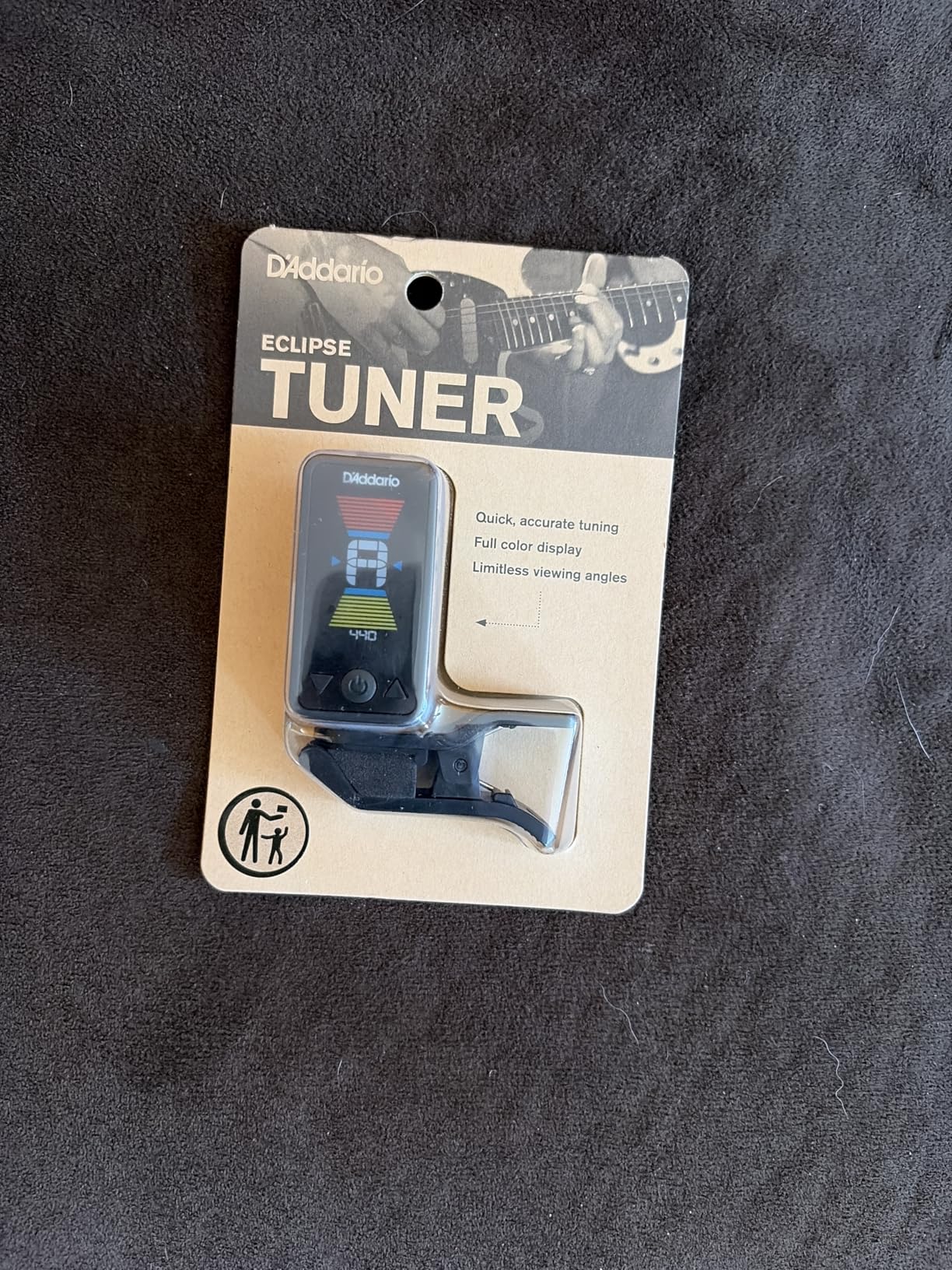 D'Addario Eclipse Headstock Clip On Guitar Tuner, PW-CT-17BK, Black - Customer Photo 1