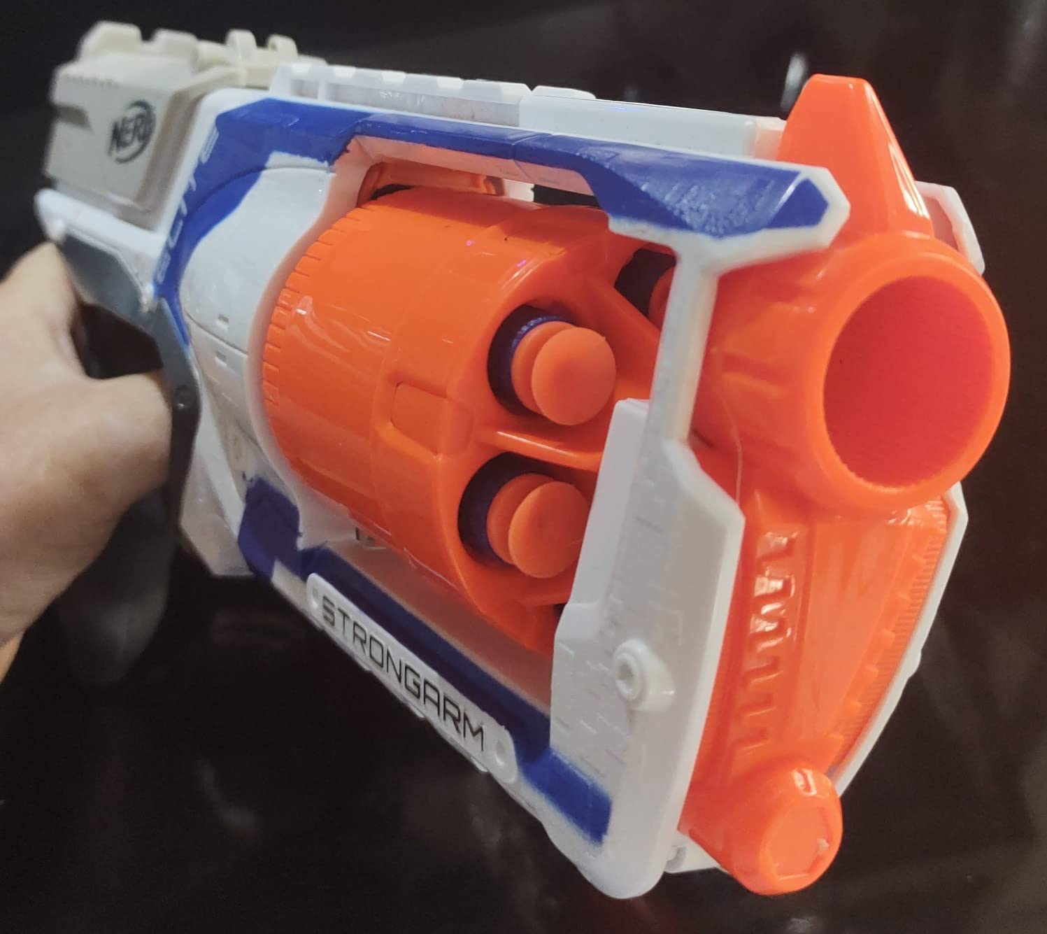 Nerf Disruptor Elite Blaster - 6-Dart Rotating Drum, Slam Fire, Includes 6 Official Nerf Elite Darts - for Kids, Teens, Adults (Amazon Exclusive) Customer Review Nerf Disruptor Elite Blaster - 6-Dart Rotating Drum, Slam Fire, Includes 6 Official Nerf Elite Darts - for Kids, Teens, Adults (Amazon Exclusive) - Customer Photo 1