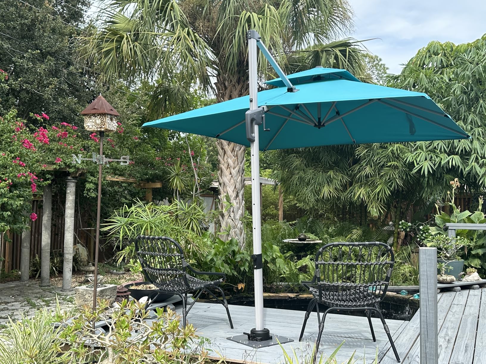 PURPLE LEAF 10ft Patio Umbrella Outdoor Square Large Cantilever Windproof Offset and Heavy Duty Sun Umbrella - Customer Photo 2