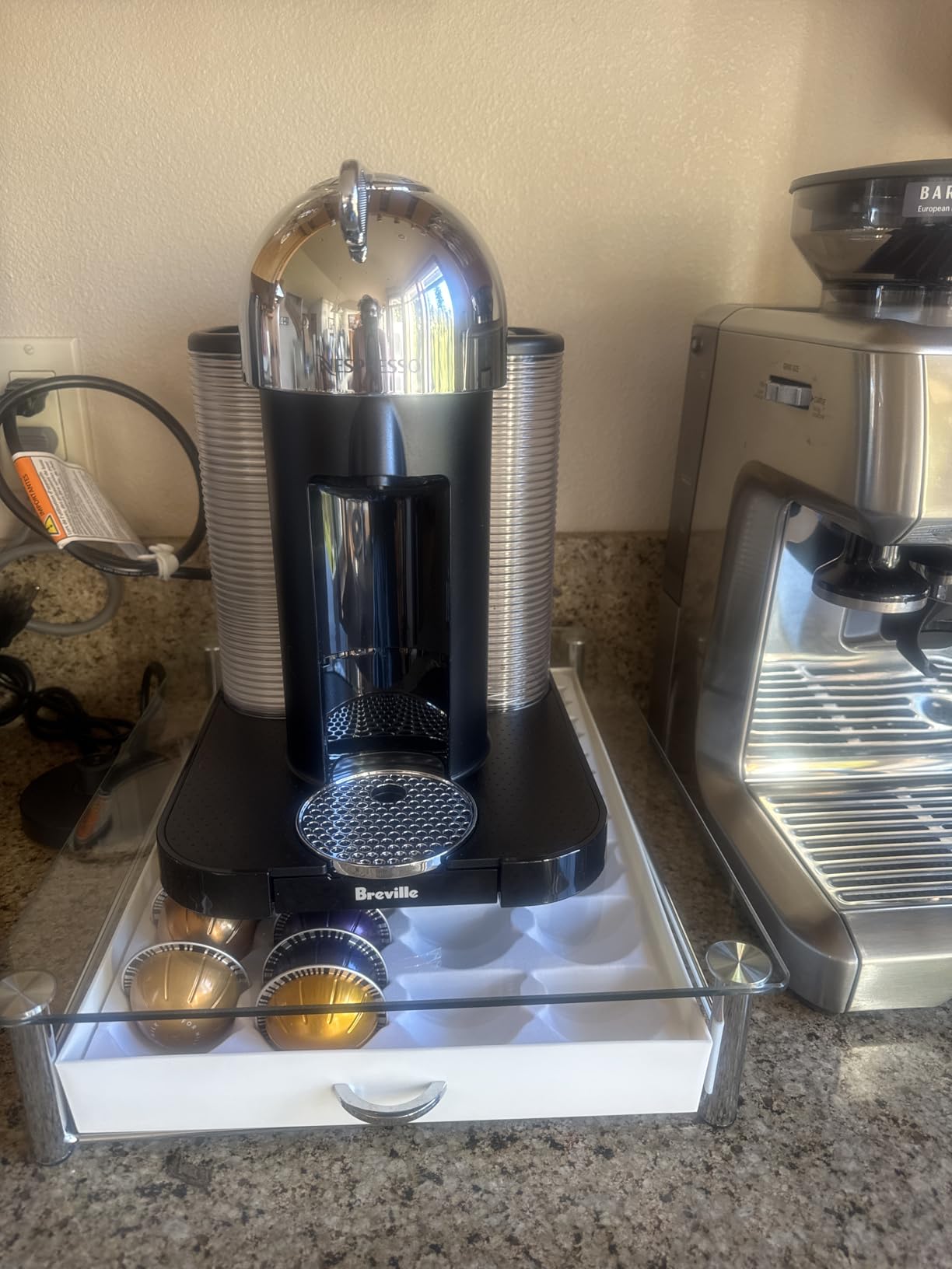 Nespresso Vertuo Coffee and Espresso Maker by Breville, Chrome with Aeroccino Milk Frother customer photo 1
