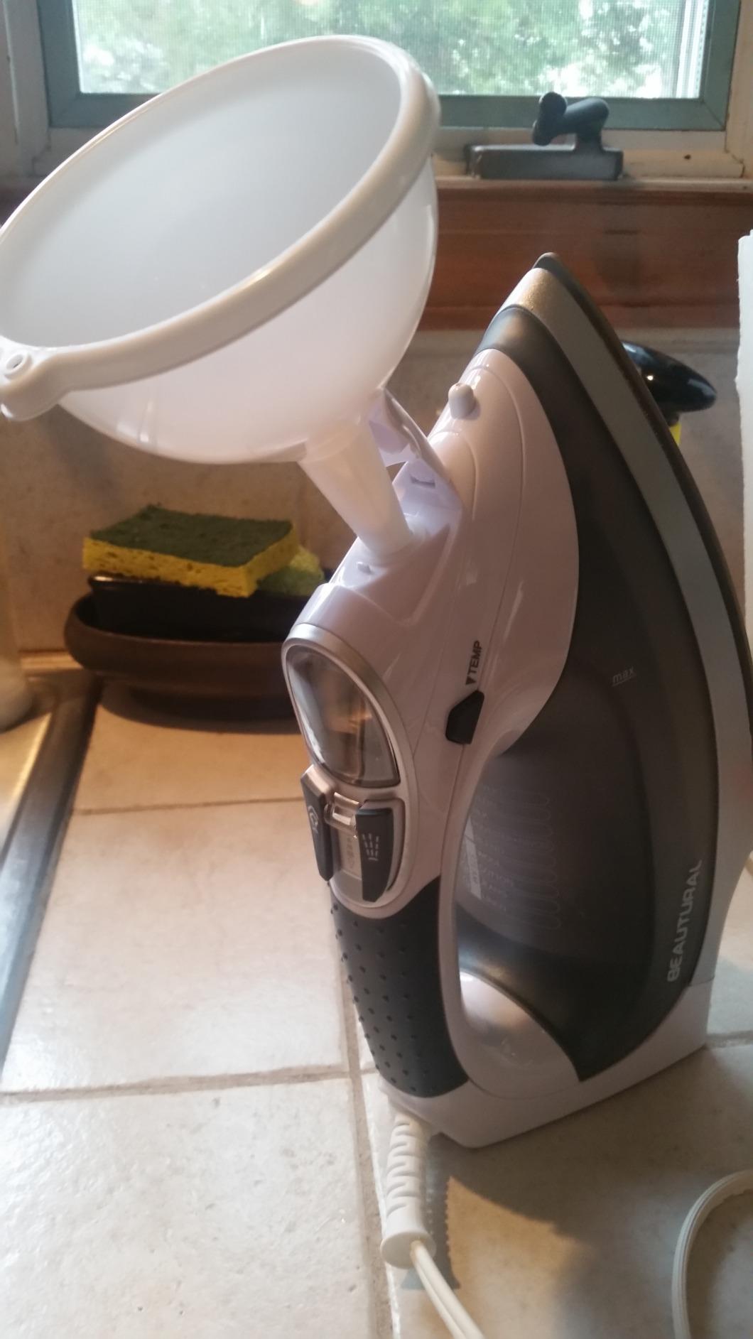 BEAUTURAL 1800-Watt Steam Iron with Digital LCD Screen, Double-Layer and Ceramic Coated Soleplate, 3-Way Auto-Off, 9 Preset Temperature and Steam Settings for Variable Fabric Gray - Customer Photo 4