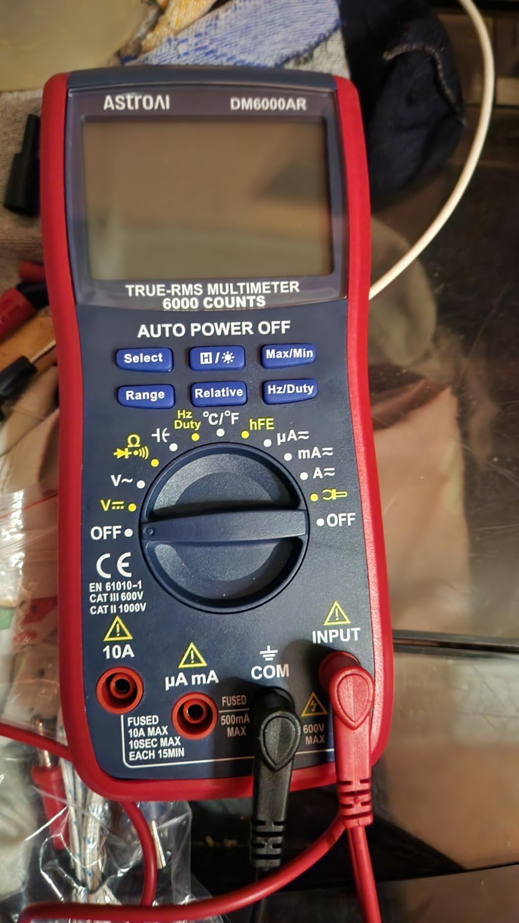 AstroAI Digital Multimeter and Analyzer TRMS 6000 Counts Volt Meter Ohmmeter Auto-Ranging Tester; Accurately Measures Voltage Current Resistance Diodes Continuity Duty-Cycle Capacitance Temperature - Customer Photo 1