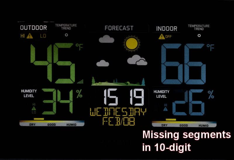 La Crosse Technology Weather Station with Customizable Alerts, Weather Forecast, Temperature, Dew Point, Heat Index, Large Display, Adjustable Brightness, Wireless, Black, C85845-INT - Customer Photo 2