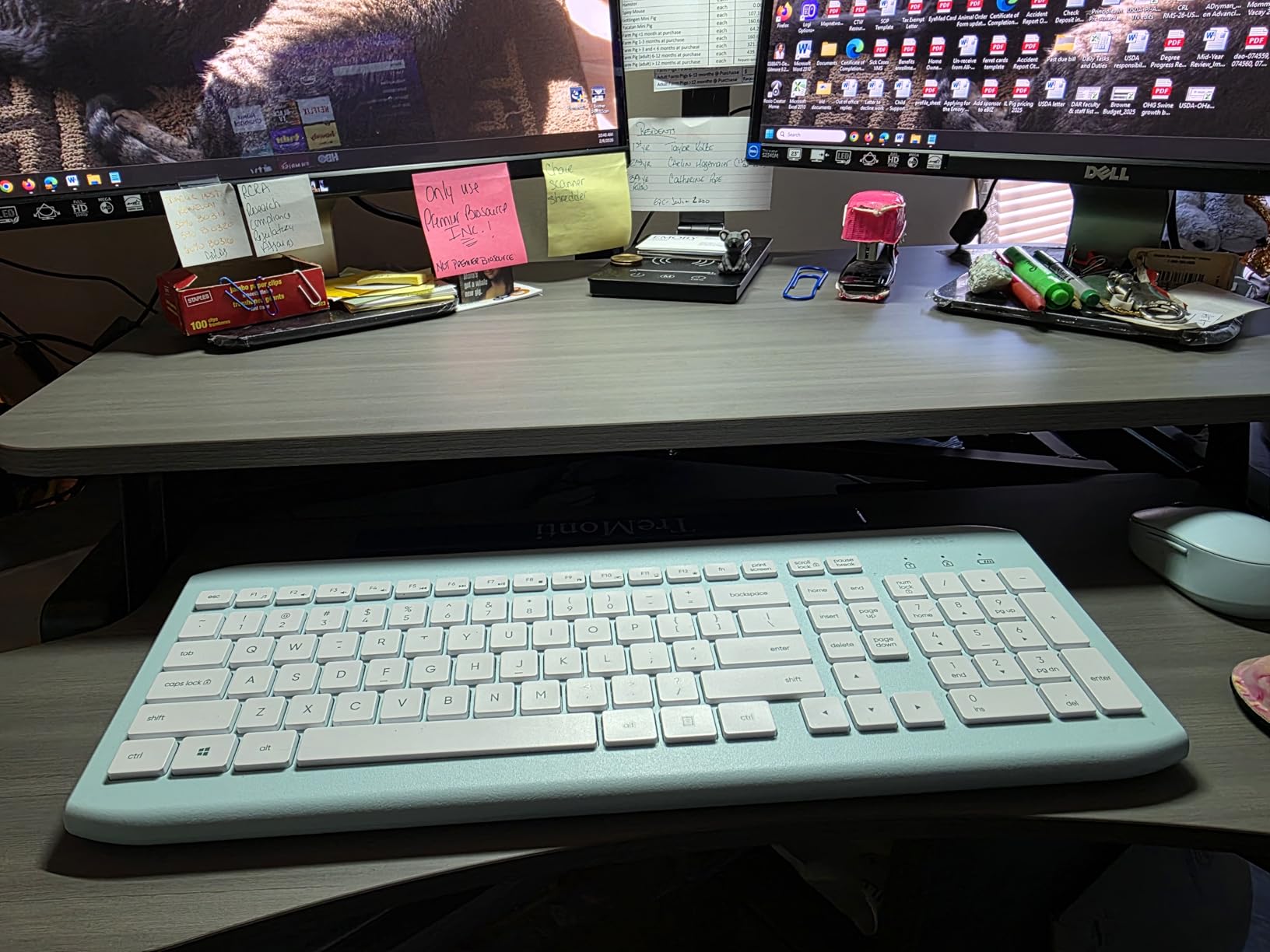 VIVO 32 inch Desk Converter, K Series, Height Adjustable Sit to Stand Riser, Dual Monitor and Laptop Workstation with Wide Keyboard Tray, Black, DESK-V000K - Customer Photo 2