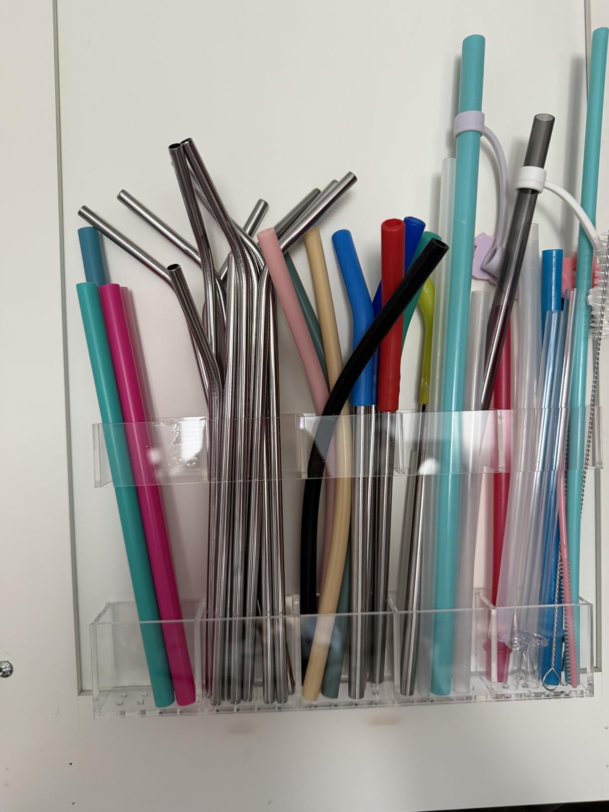 Set of 10 Stainless Steel Straws, HuaQi Straight Reusable Drinking Straws 10.5'' Long 0.24'' Dia for 30 oz Tumbler and 20 oz Tumbler, 2 Cleaning Brush Included (10 Straight Straw + 2 Brushes) - Customer Photo 1