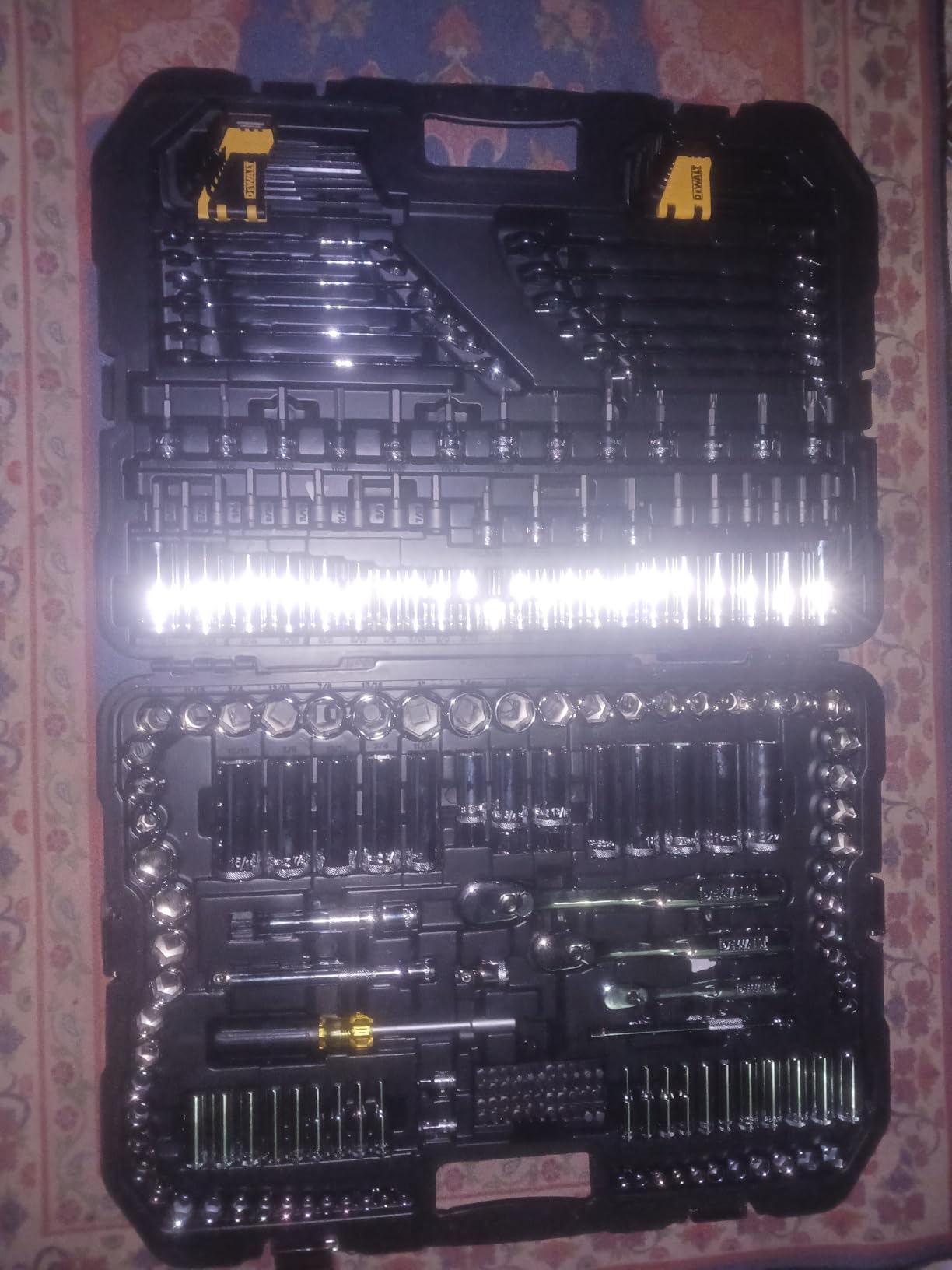 DEWALT Mechanic Tool Set, 247-Piece, 1/4 in., 3/8 in. and 1/2 in. Drive, SAE, Ratchets, Sockets, Hex Keys, Combination Wrenches, Polish Chrome Finish (DWMT81535) Customer Review DEWALT Mechanic Tool Set, 247-Piece, 1/4 in., 3/8 in. and 1/2 in. Drive, SAE, Ratchets, Sockets, Hex Keys, Combination Wrenches, Polish Chrome Finish (DWMT81535) - Customer Photo 2