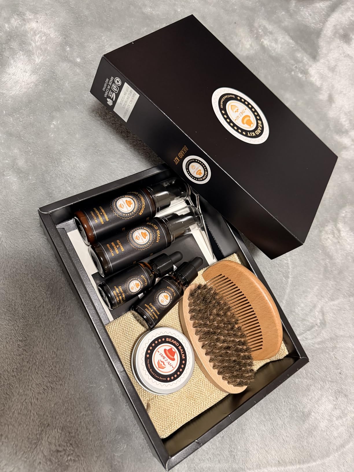 XIKEZAN Beard Kit for Men Grooming & Care w/Beard Conditioner, Wash, Oil, Balm, Brush, Comb customer photo 1