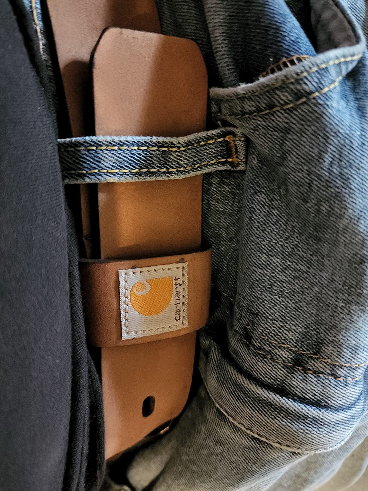 Carhartt Men's Saddle Leather Belt Customer Review Carhartt Men's Saddle Leather Belt - Customer Photo 1