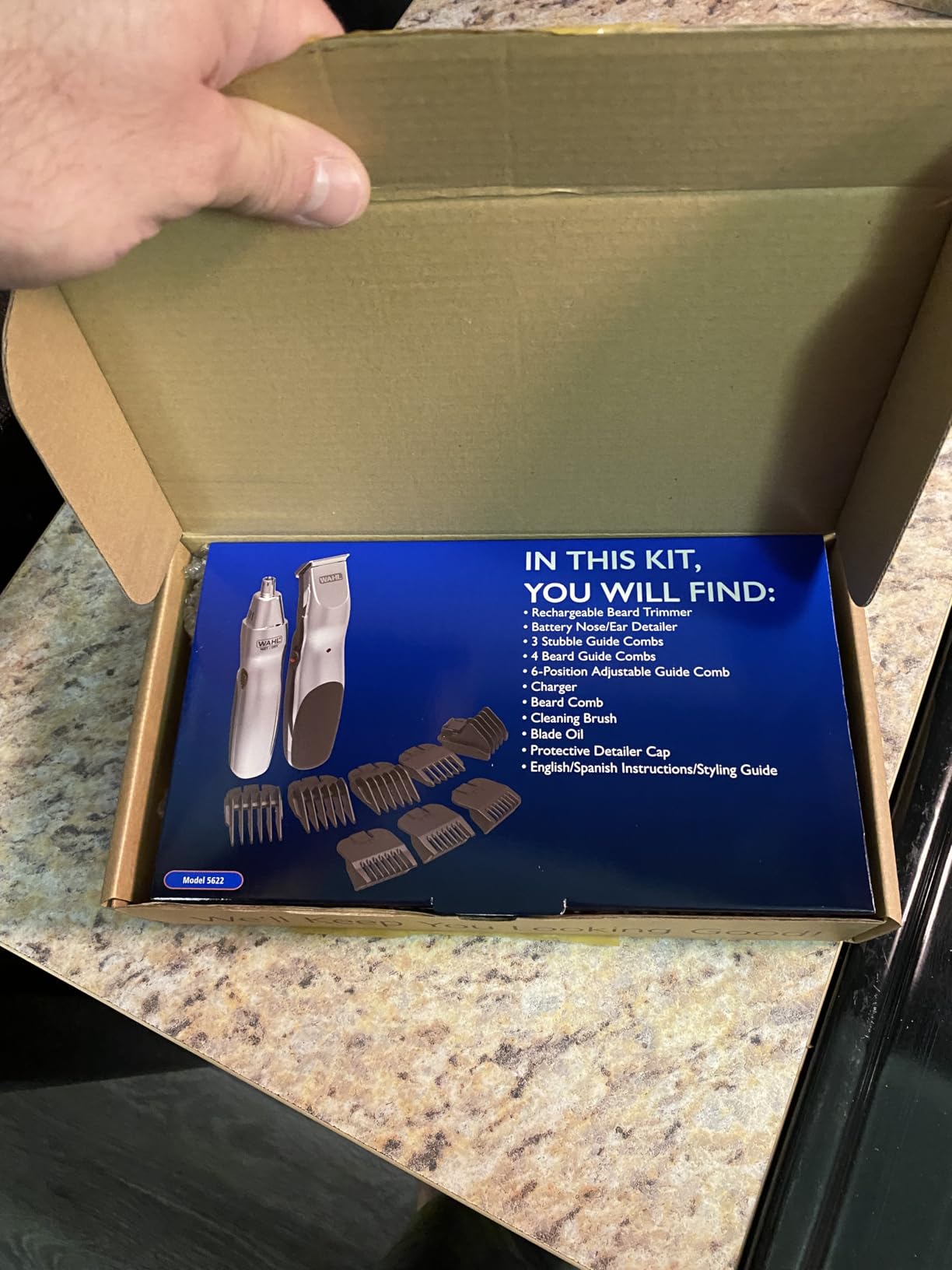 Wahl Groomsman Rechargeable Beard Trimmer kit for Mustaches, Nose Hair, and Light Detailing and Grooming with Bonus Wet/Dry Battery Nose Trimmer – Model 5622v - Customer Photo 2